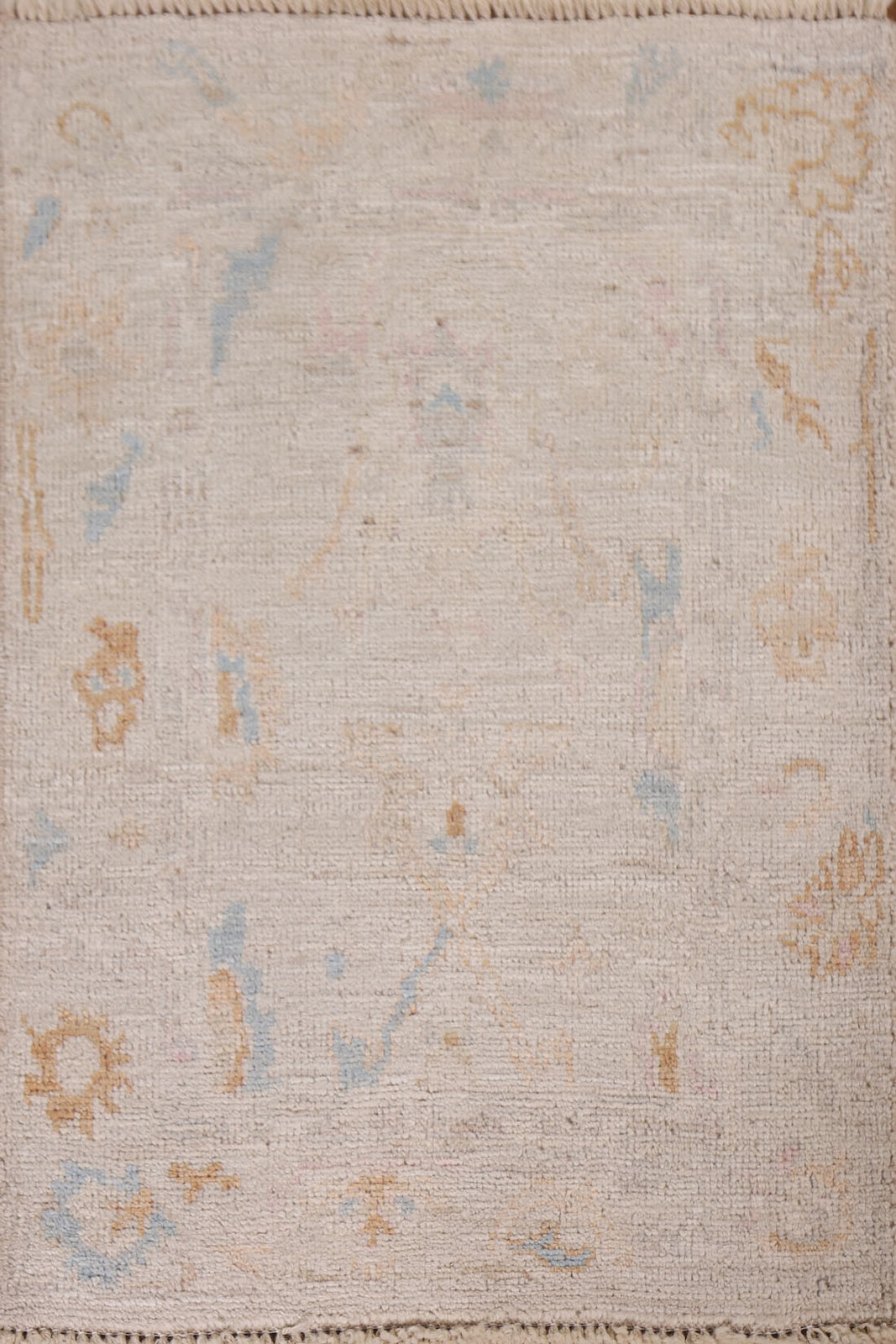Vegetable Dye Handmade Peach Wool Carpet Muted Oushak Turkish Foyer Rug 2x3 Ft 