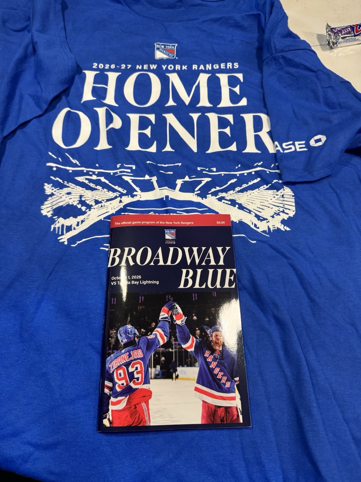 2026-27 NY Rangers Home Opener SGA Shirt Xl And BOOK 10/1 MSG New York MSG NHL 2026-27 NY Rangers Home Opener SGA Shirt Xl And BOOK 10/1 MSG New York MSG NHL