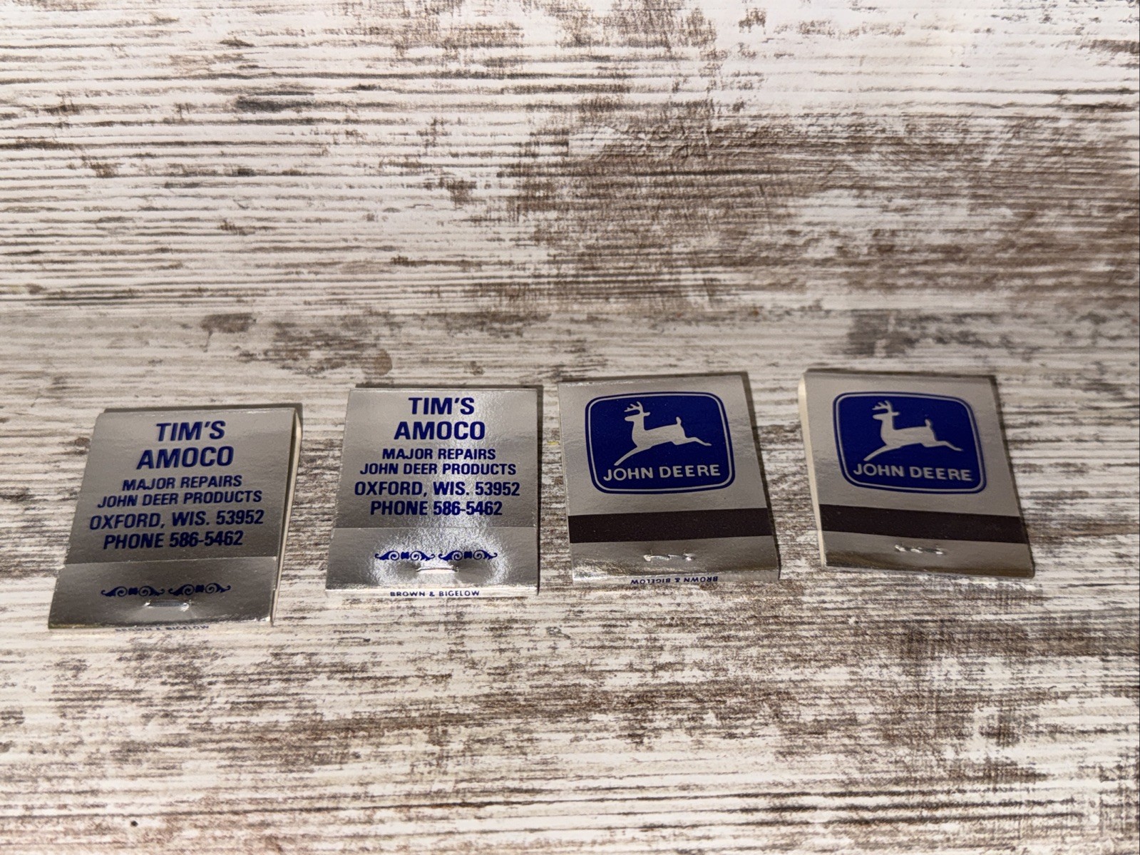 Vintage Tim’s Amoco John Deere Matchbook Oxford Wi Wis Wisconsin Lot Of 4 Vintage Tim’s Amoco John Deere Matchbook Oxford Wi Wis Wisconsin Lot Of 4