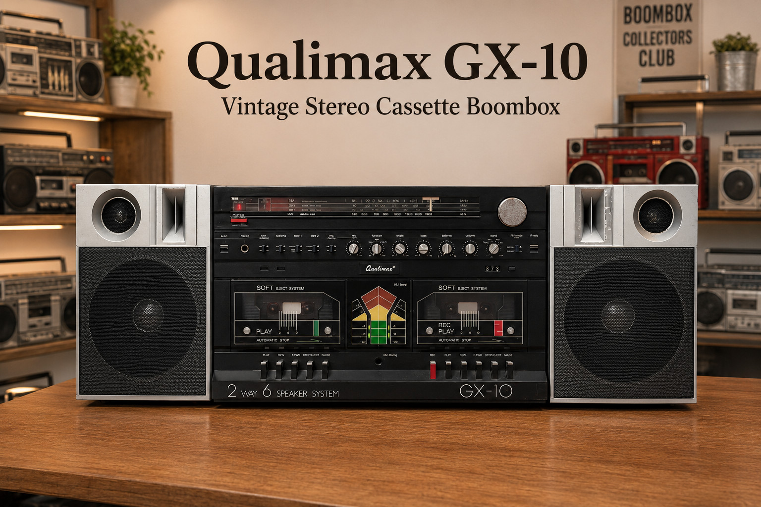 Qualimax Boombox 🌈RaRe🌈 Vintage Stereo Caassette Tape Recorder