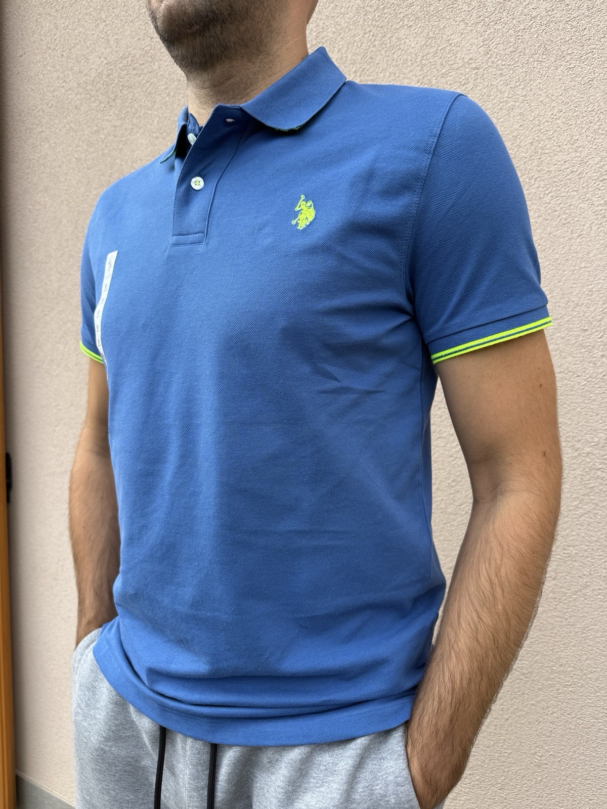 U.S. Polo Assn. Polo uomo blu 100% cotone piqué M manica corta logo 41029 U.S. Polo Assn. Polo uomo blu 100% cotone piqué M manica corta logo 41029