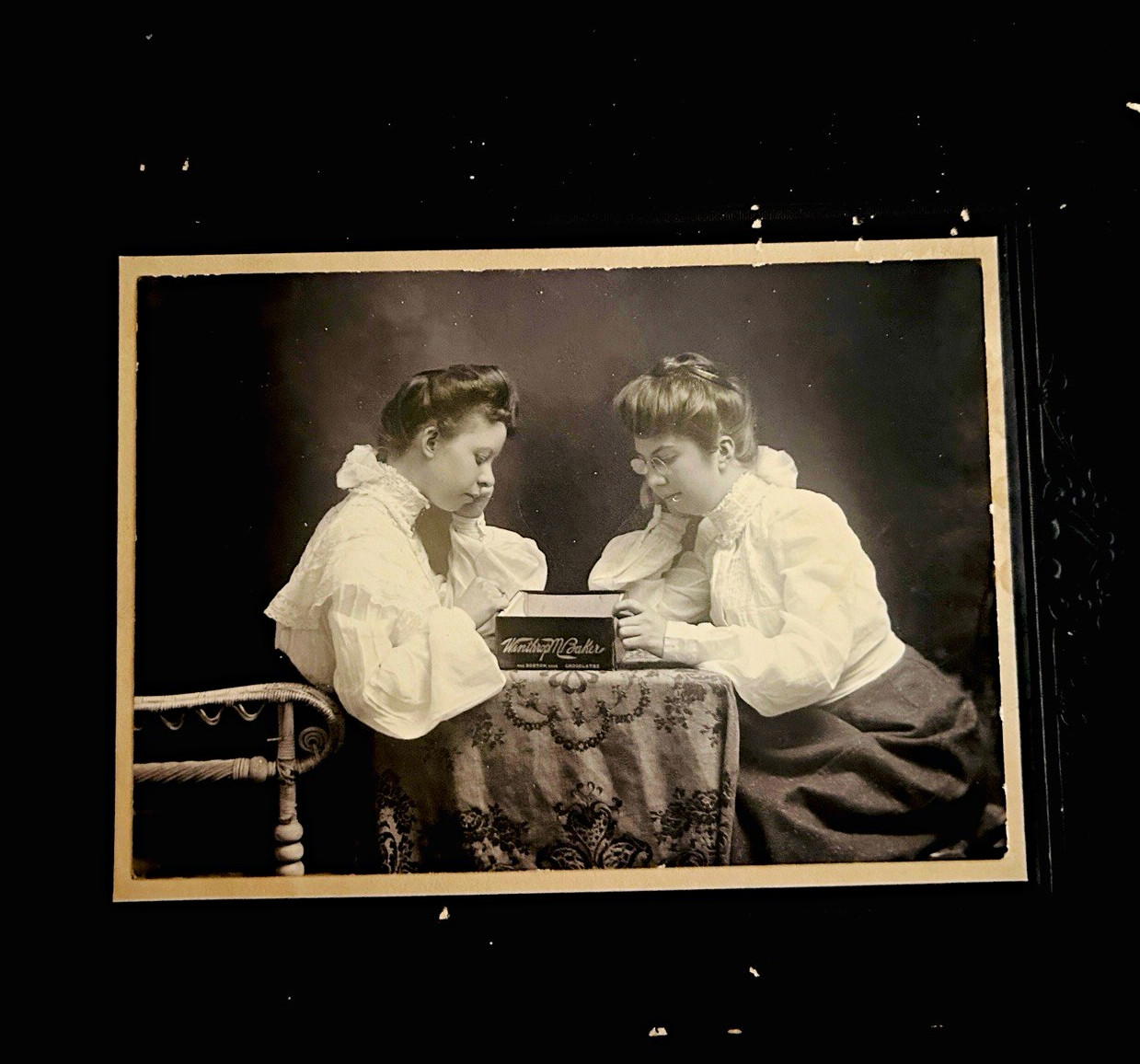 Rare Antique Turn of Century Photographic Chocolate Advertisement Cabinet Card Rare Antique Turn of Century Photographic Chocolate Advertisement Cabinet Card