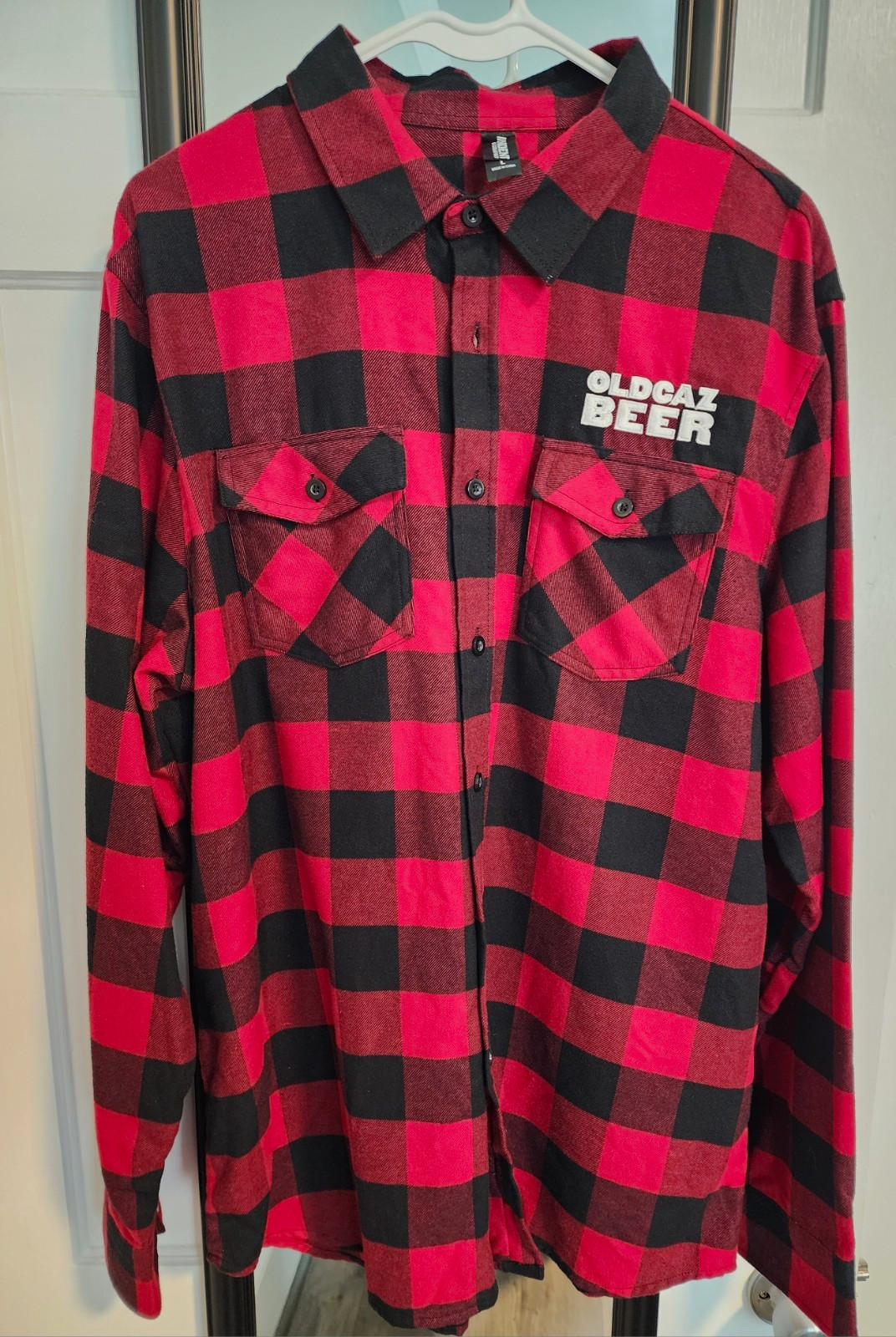 Independent Trading Co Red/Black Plaid Flannel Button-Up No42\ Independent Trading Co Red/Black Plaid Flannel Button-Up No42\