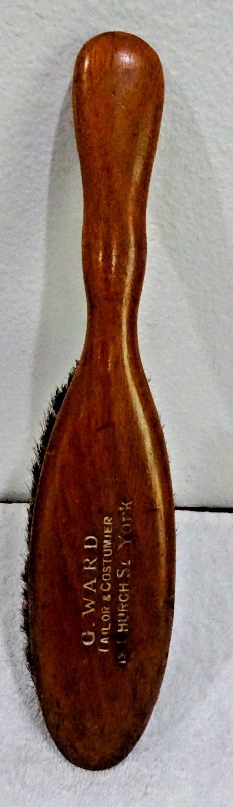 Victorian Antique Wood clothes brush G. Ward, Tailor & Costumier, England 12\