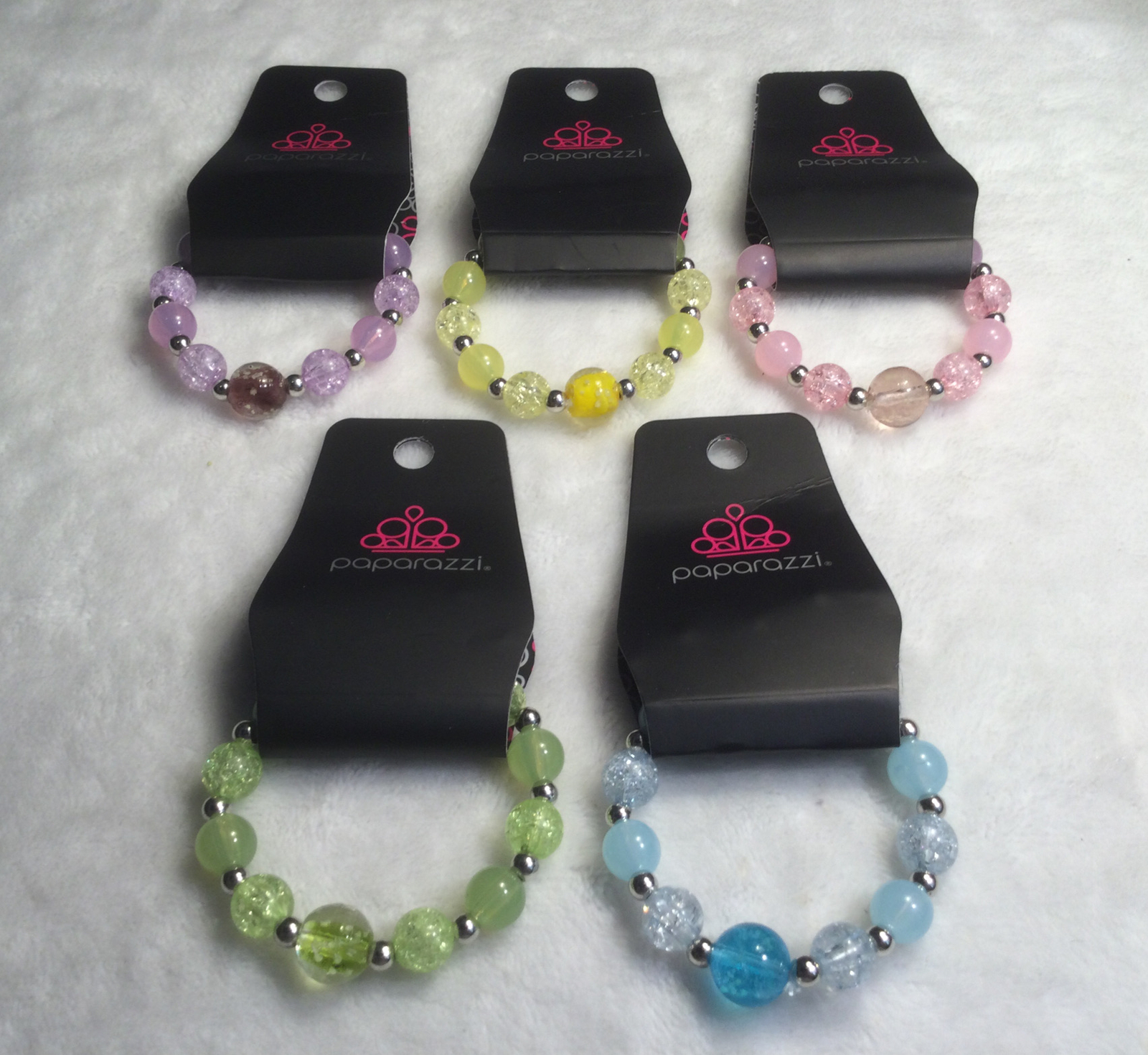 Kids Shimmery Multicolor Beads 5pc Set Paparazzi New
