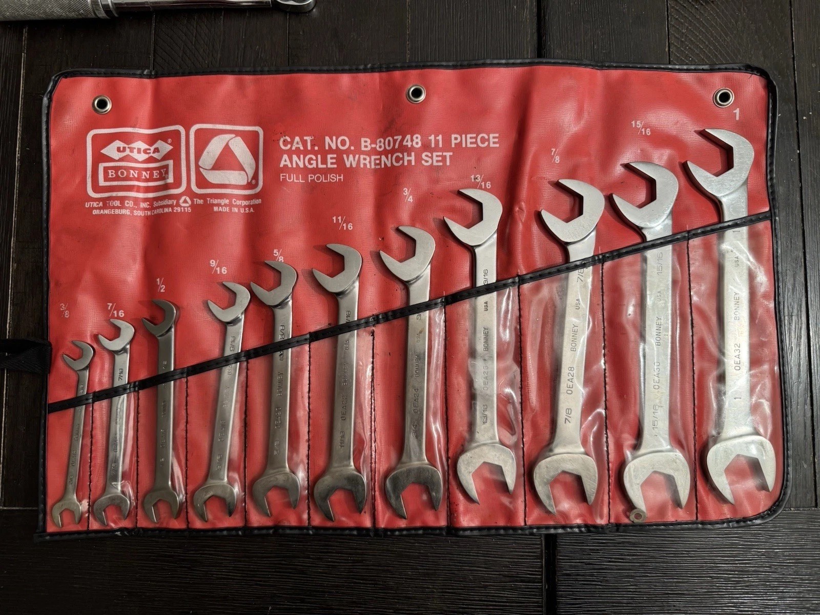 NOS  - UNUSED  - Bonney B-80748 11 pc SAE combination wrench set 3/8