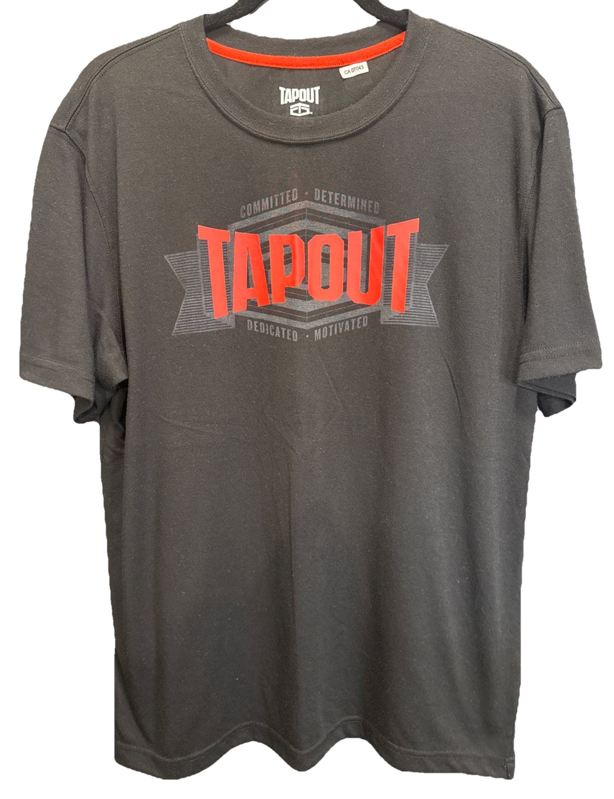 Tapout Committed Determined Dedicated Motivated Black T-Shirt Adult Size Medium Tapout Committed Determined Dedicated Motivated Black T-Shirt Adult Size Medium