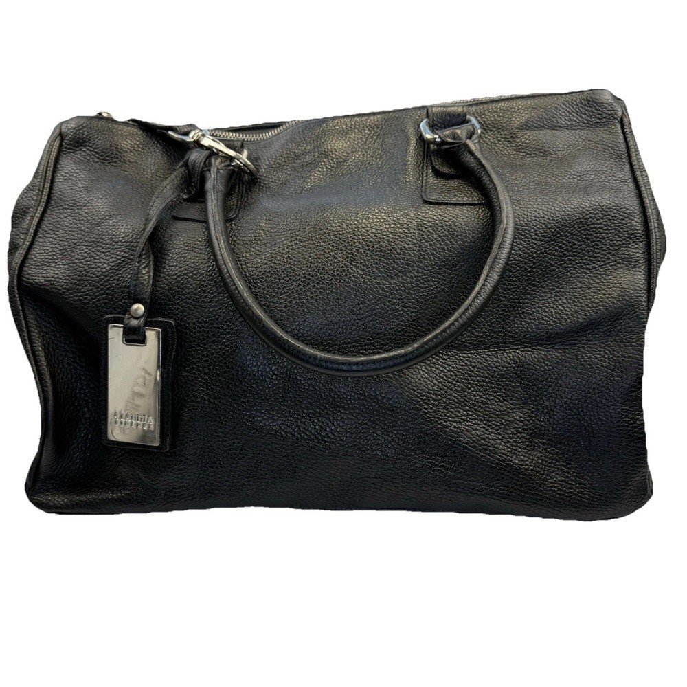 Claudia Firenze Black Leather Top Handle Handbag -Shoulder Bag Made in Italy