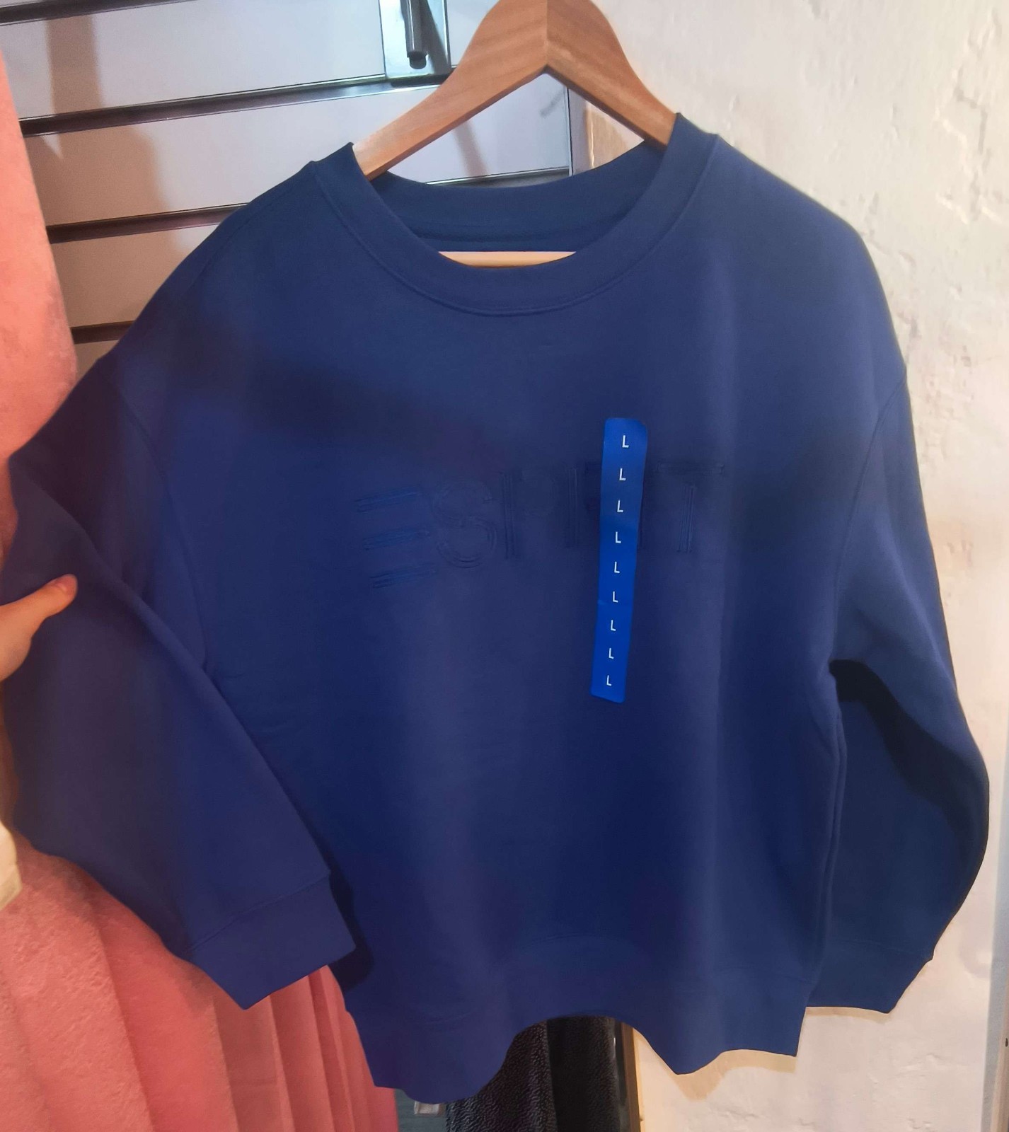 Esprit Crewneck Sweatshirt In Cream, Green, And Blue Esprit Crewneck Sweatshirt In Cream, Green, And Blue