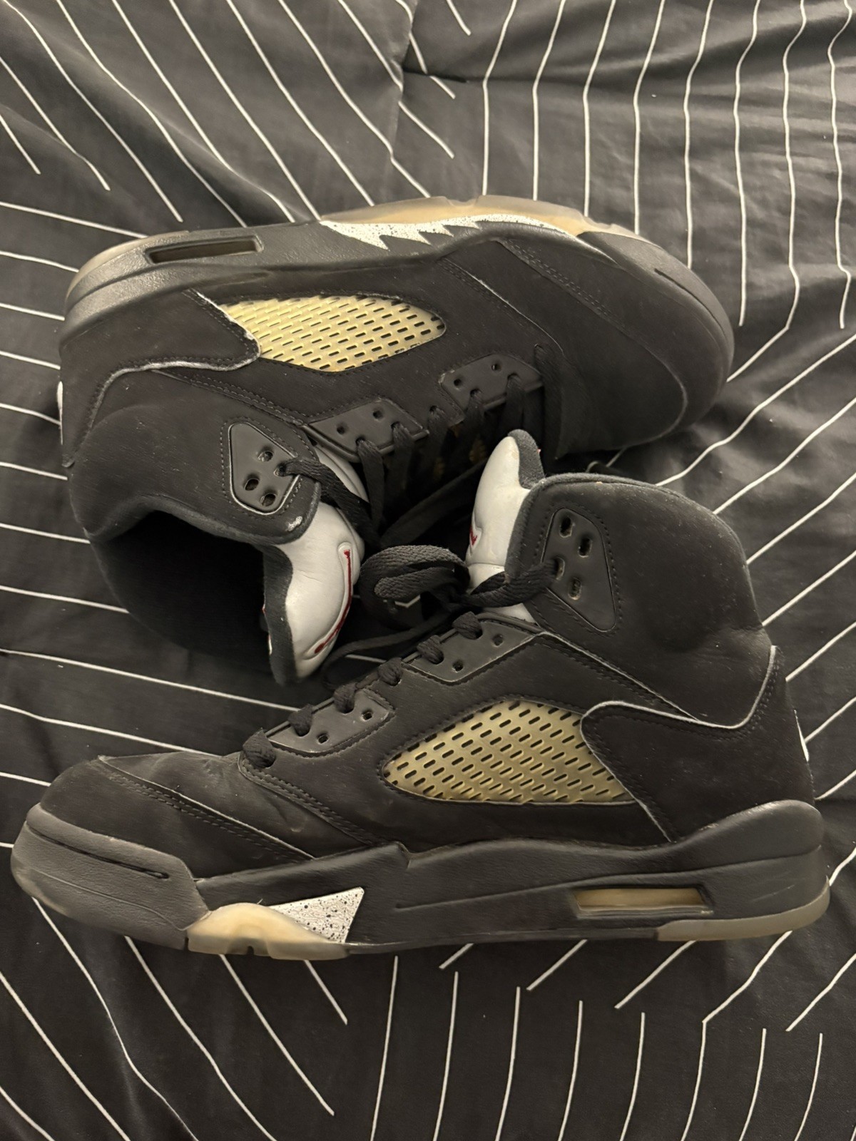 Jordan 5 Mens Size 8.5 Used Good Condition Black Gray No Box Ships Usps Jordan 5 Mens Size 8.5 Used Good Condition Black Gray No Box Ships Usps