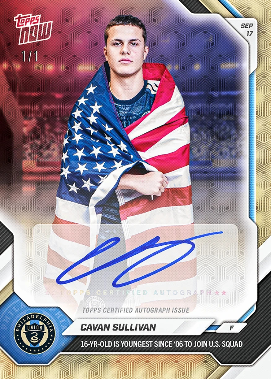 2026 Topps Now Cavan Sullivan MLS 1/1 Gold Vinyl Auto CHANCE Presale Read Desc 2026 Topps Now Cavan Sullivan MLS 1/1 Gold Vinyl Auto CHANCE Presale Read Desc