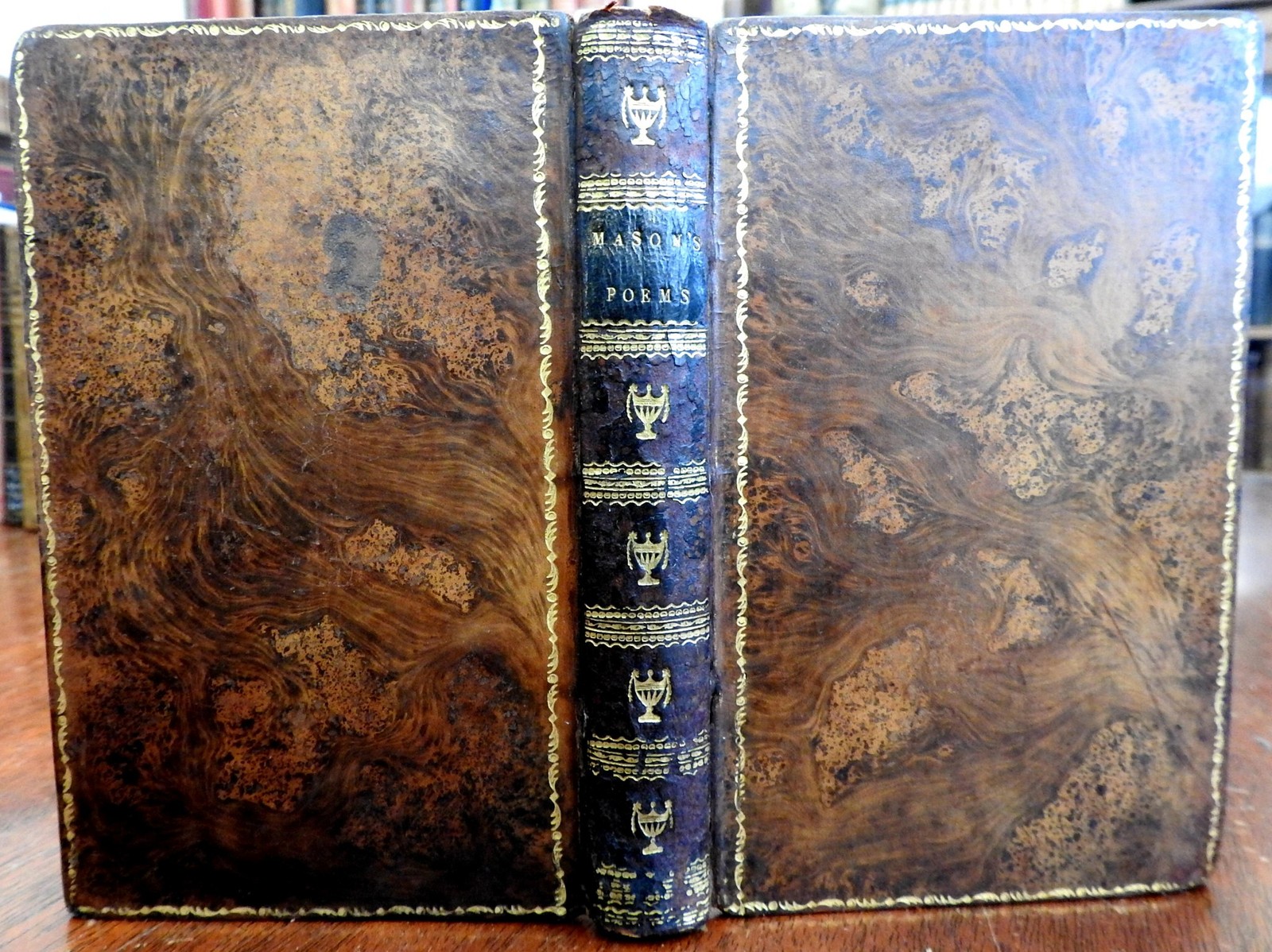 Mason\'s Poems collected w/ engraved portrait 1805 fine 19th century leather book