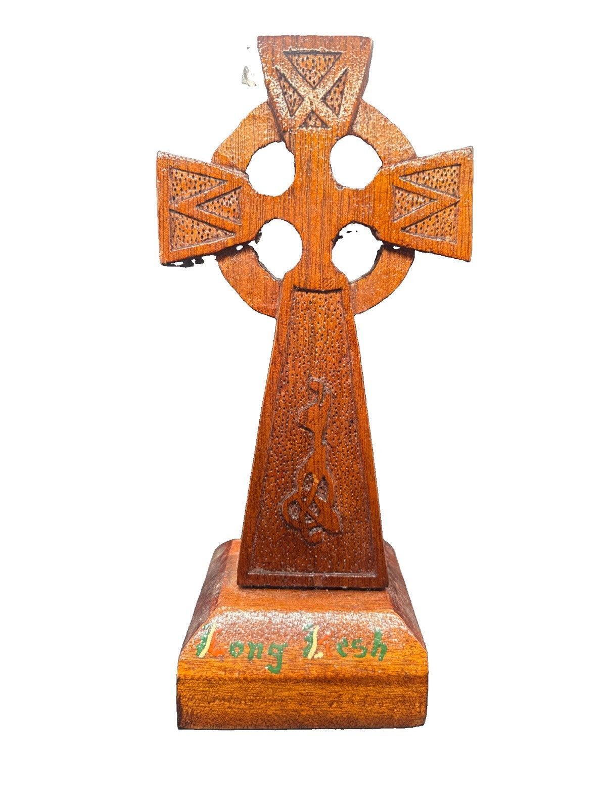 Celtic Cross Ireland Hand Carved Wood Long Kesh Prison Art VINTAGE 11” Celtic Cross Ireland Hand Carved Wood Long Kesh Prison Art VINTAGE 11”