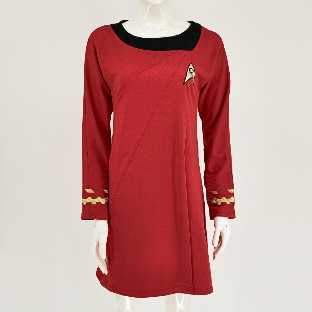 Cosplay TOS Female Duty Uniforms The Original Series Blue Red Starfleet Dresses Cosplay TOS Female Duty Uniforms The Original Series Blue Red Starfleet Dresses
