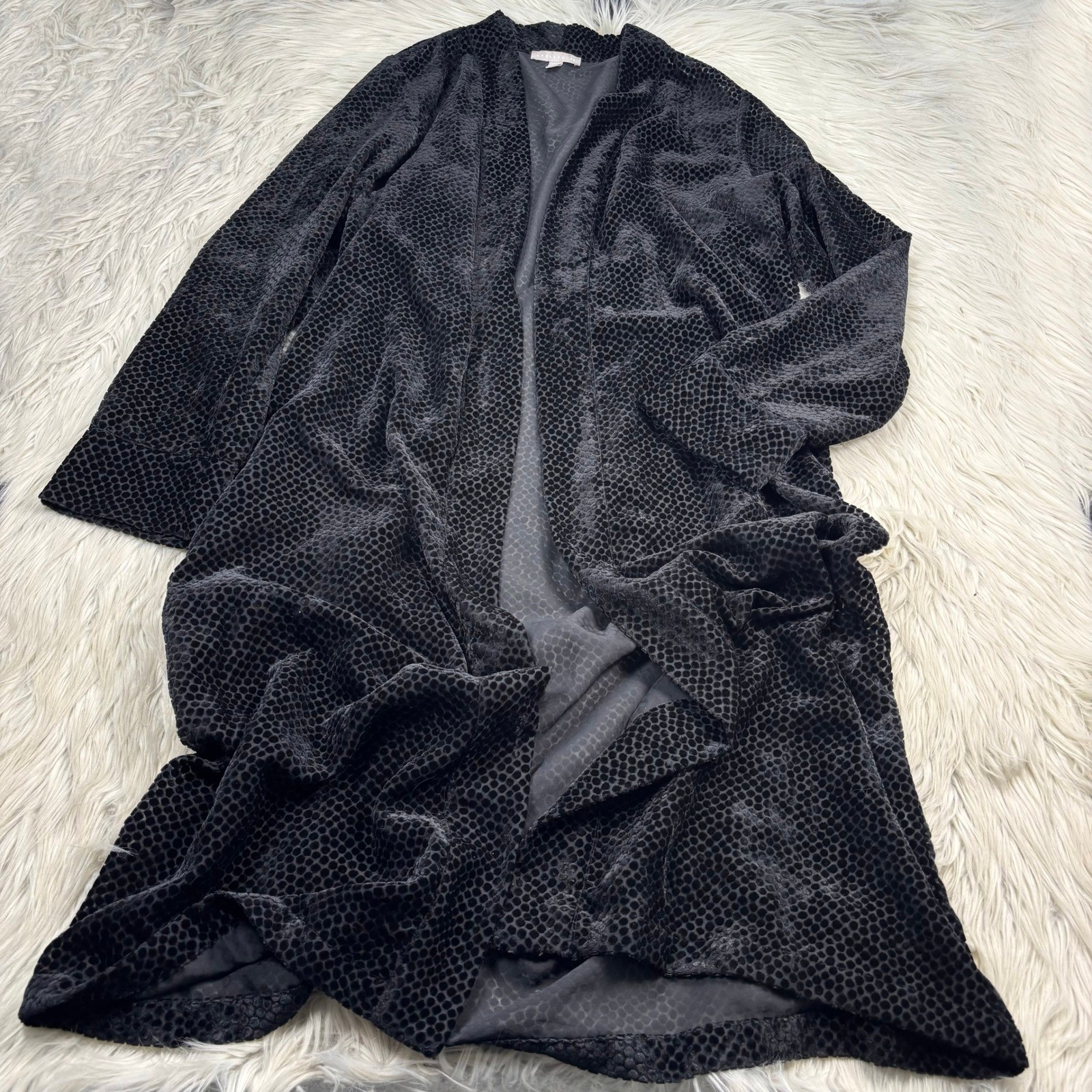 Chelsea28 Women\'s XXL Black Burn Out Velvet Duster Kimono Top Goth Whimsigoth