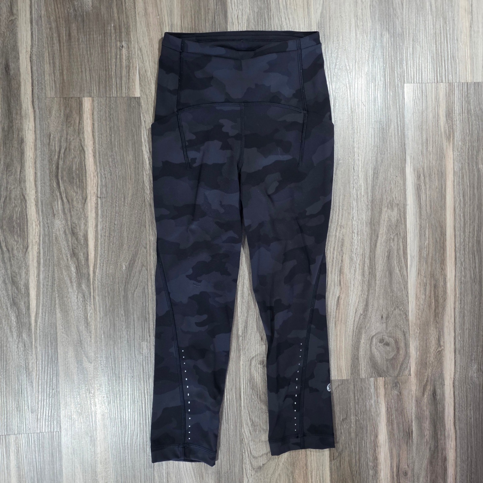 Lululemon Speed Up Crop 21 Heritage 365 Camo Deep Coal Multi Leggings Size 4