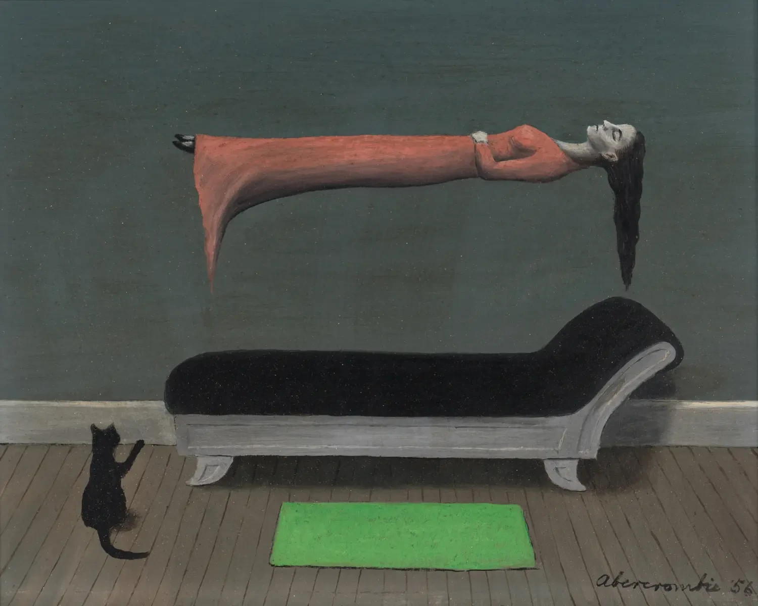 Gertrude Abercrombie (Handmade) Signed Oil Painting on Canvas 11x9 Surrealism ..
