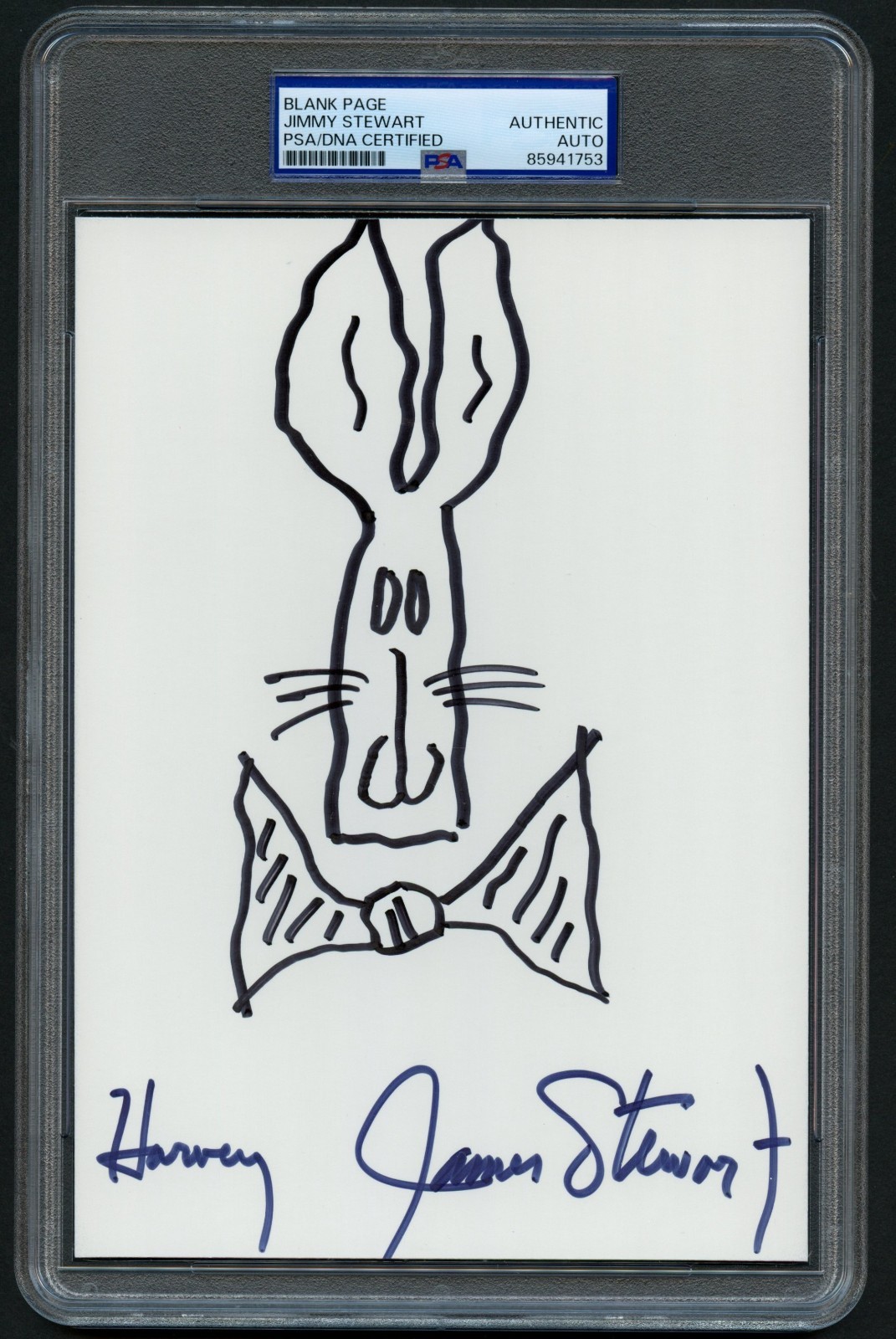 James Jimmy Stewart signed autograph 5.5x8 Original HARVEY Sketch PSA Slabbed James Jimmy Stewart signed autograph 5.5x8 Original HARVEY Sketch PSA Slabbed