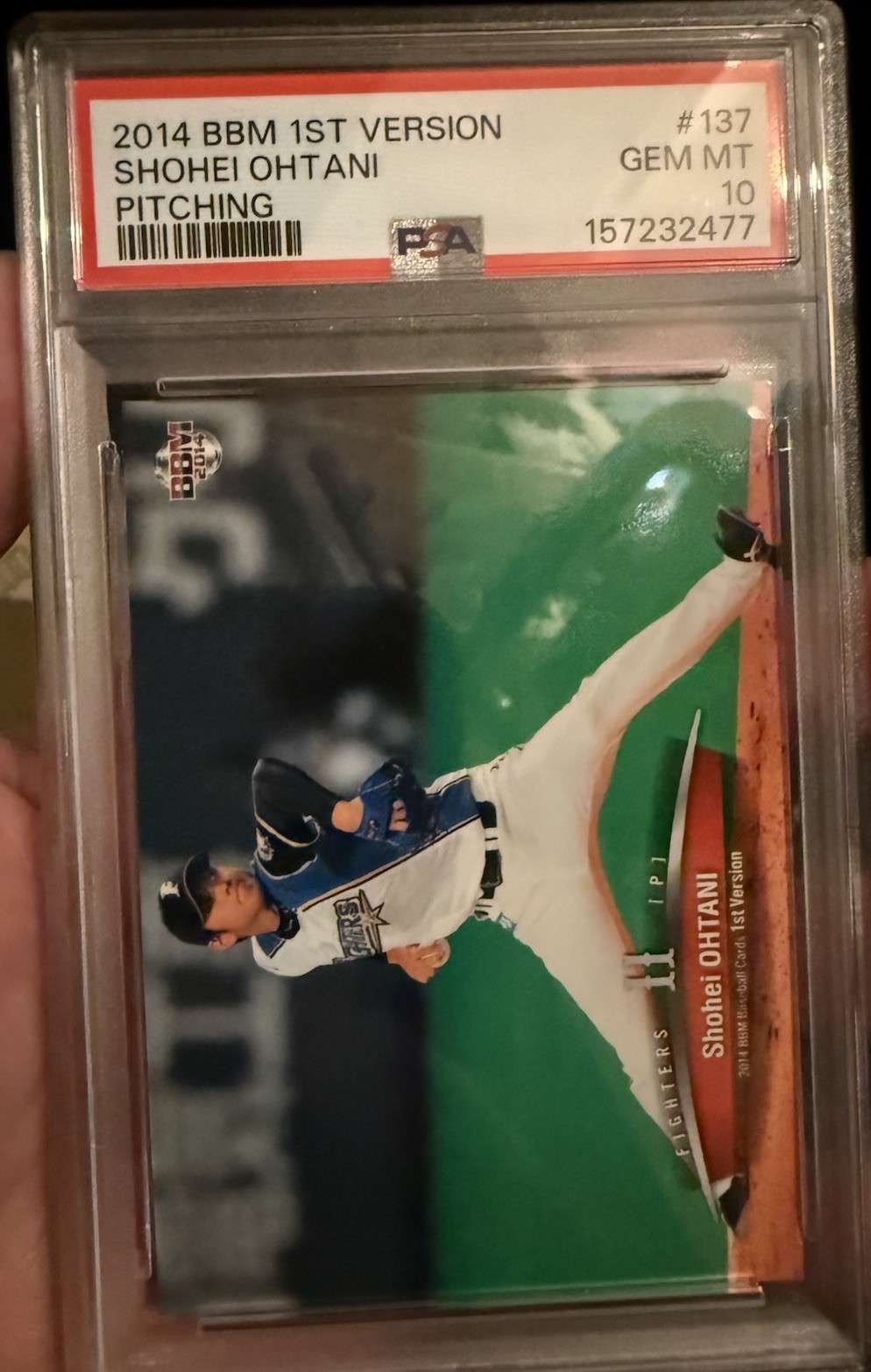 BBM 2014 1st Version Shohei Ohtani #137 Pitching PSA 10