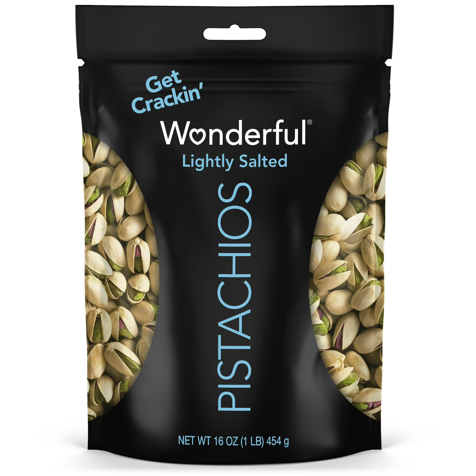 Wonderful Pistachios, In-Shell Roasted & Lightly Salted Pistachios, 16 Ounce Bag Wonderful Pistachios, In-Shell Roasted & Lightly Salted Pistachios, 16 Ounce Bag