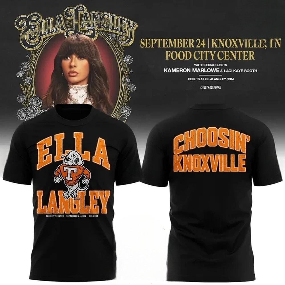 SO HOT Tennessee Volunteers x Ella Langley The Dandelion Tour Sep 24 T-Shirt SO HOT Tennessee Volunteers x Ella Langley The Dandelion Tour Sep 24 T-Shirt
