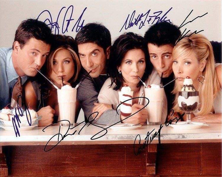 FRIENDS TV SHOW CAST PHOTO ALL SIGN 8.5X11 PRINTED SIGNATURE / AUTOGRAPH REPRINT FRIENDS TV SHOW CAST PHOTO ALL SIGN 8.5X11 PRINTED SIGNATURE / AUTOGRAPH REPRINT