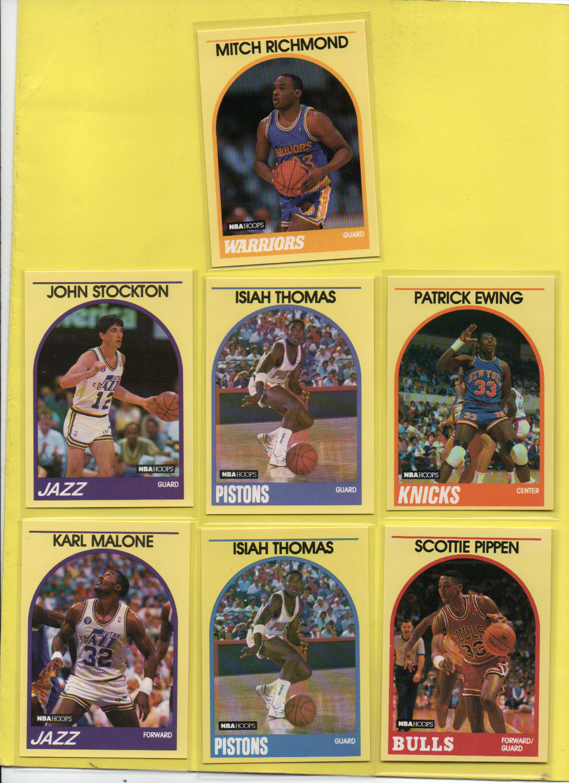 1989/90 HOOPS SEARS YELLOW 15X LOT SCOTTIE PIPPEN BARKLEY ISIAH EWING STOCKTON 