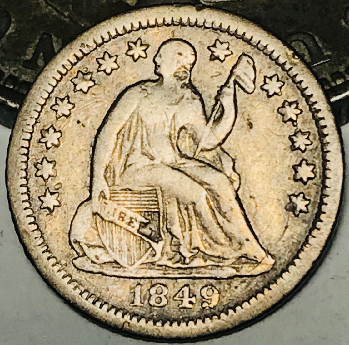 1849 O Seated Liberty Half Dime 5C Ungraded 90% Silver US Coin CC29839 1849 O Seated Liberty Half Dime 5C Ungraded 90% Silver US Coin CC29839