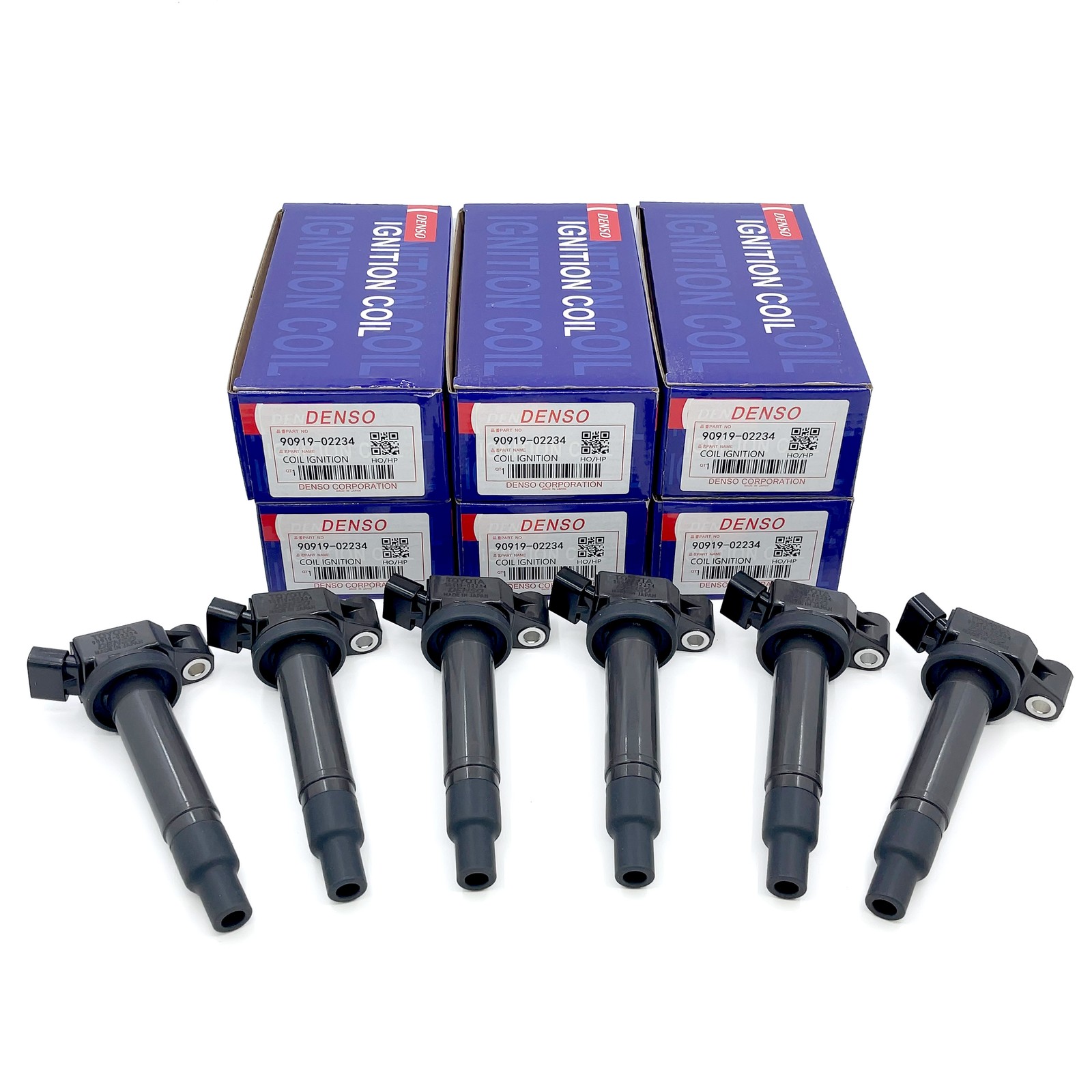 DENSO 6X Ignition Coil For 1999-2010 Toyota Lexus 3.0L 3.3L 673-1301 90919-02234