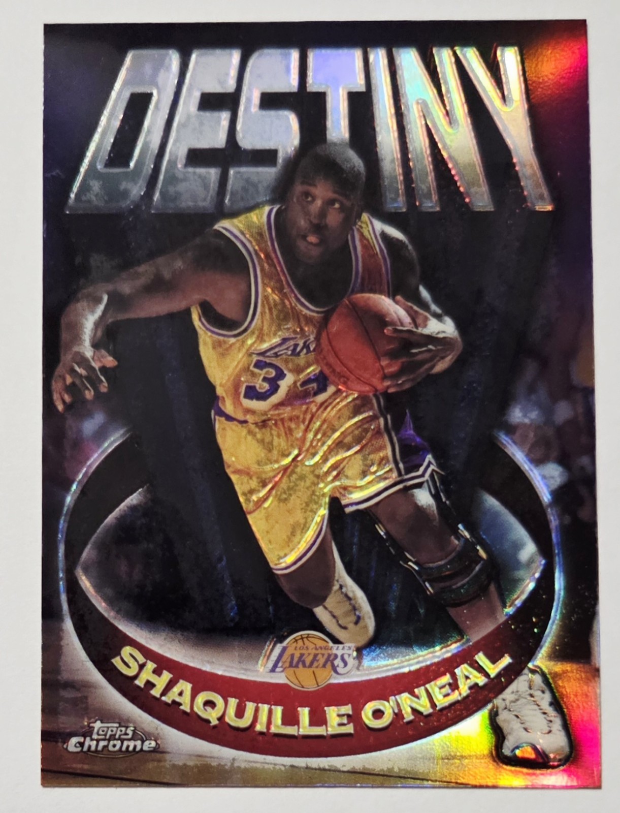 Shaquille O\'Neal Lakers HOF 1997-98 1998 Topps Chrome Destiny Refractor #D15 Shaquille O\'Neal Lakers HOF 1997-98 1998 Topps Chrome Destiny Refractor #D15