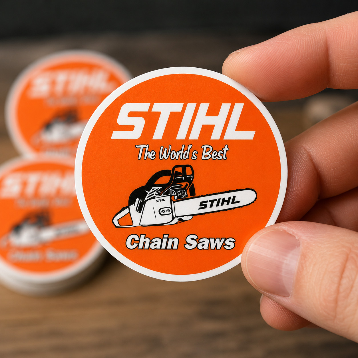 Chainsaw Sticker | Hard Hat Decal | Antique STIHL Chain Saws Vinyl
