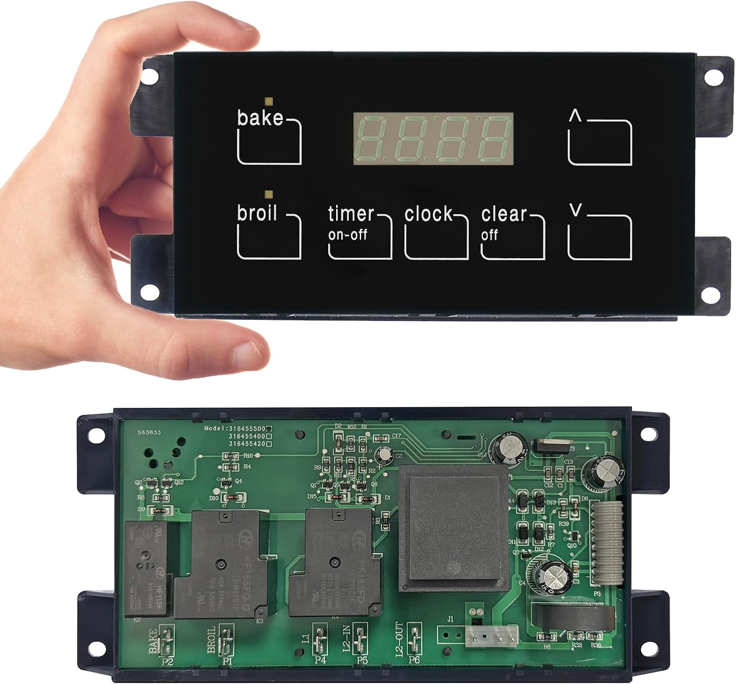 316455500 Oven Range Stove Clock Control Board 7 Button Control Board Clock 316455500 Oven Range Stove Clock Control Board 7 Button Control Board Clock