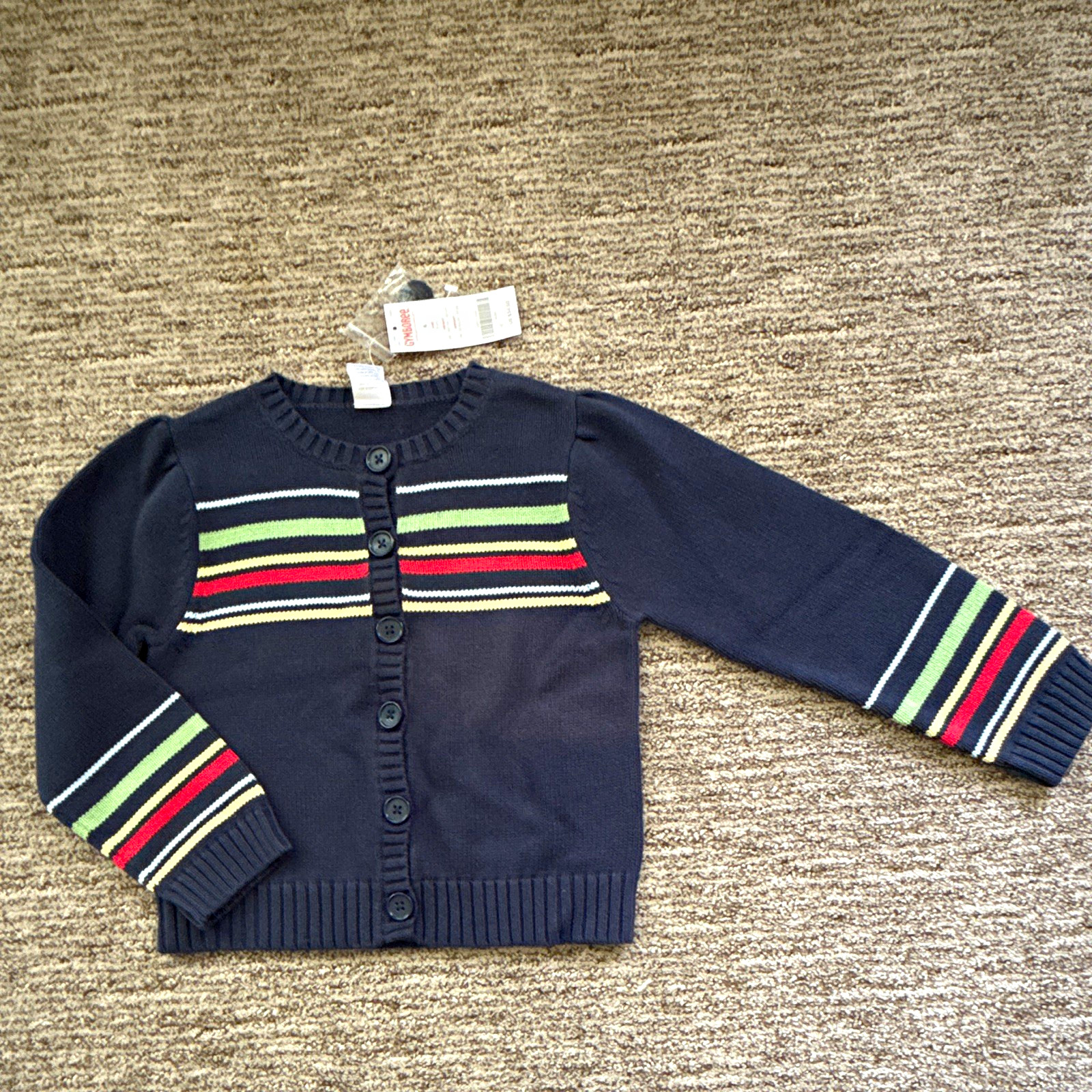 NWT Gymboree Girls Sz 6 Striped Knit Cotton Cardigan Sweater Navy Retail $34.50 NWT Gymboree Girls Sz 6 Striped Knit Cotton Cardigan Sweater Navy Retail $34.50