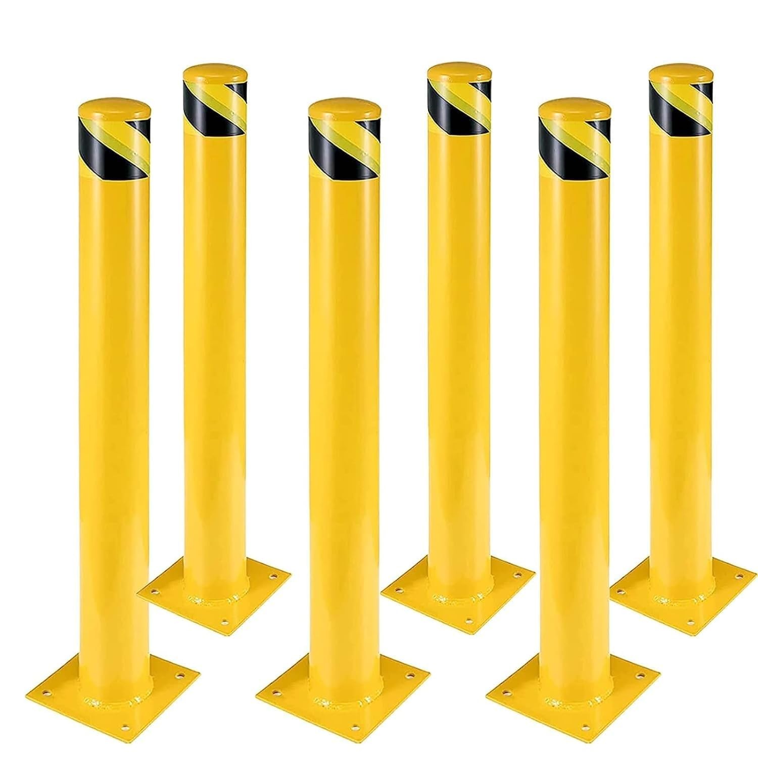 6 Pack 48″ Steel Safety Bollard 4.5\
