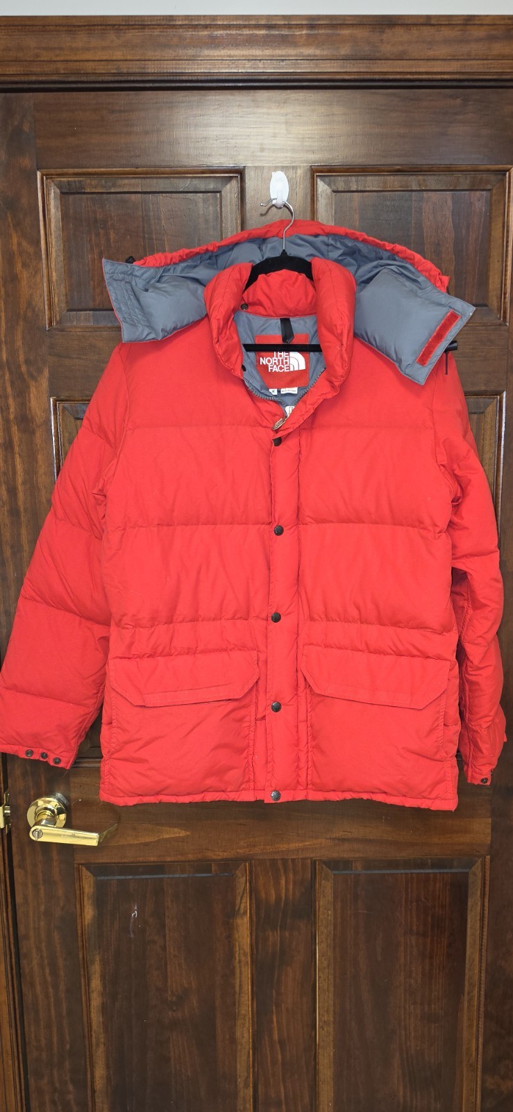The North Face Retro Red Box Down Jacket Parka Puffer Hooded Mens M Vintage