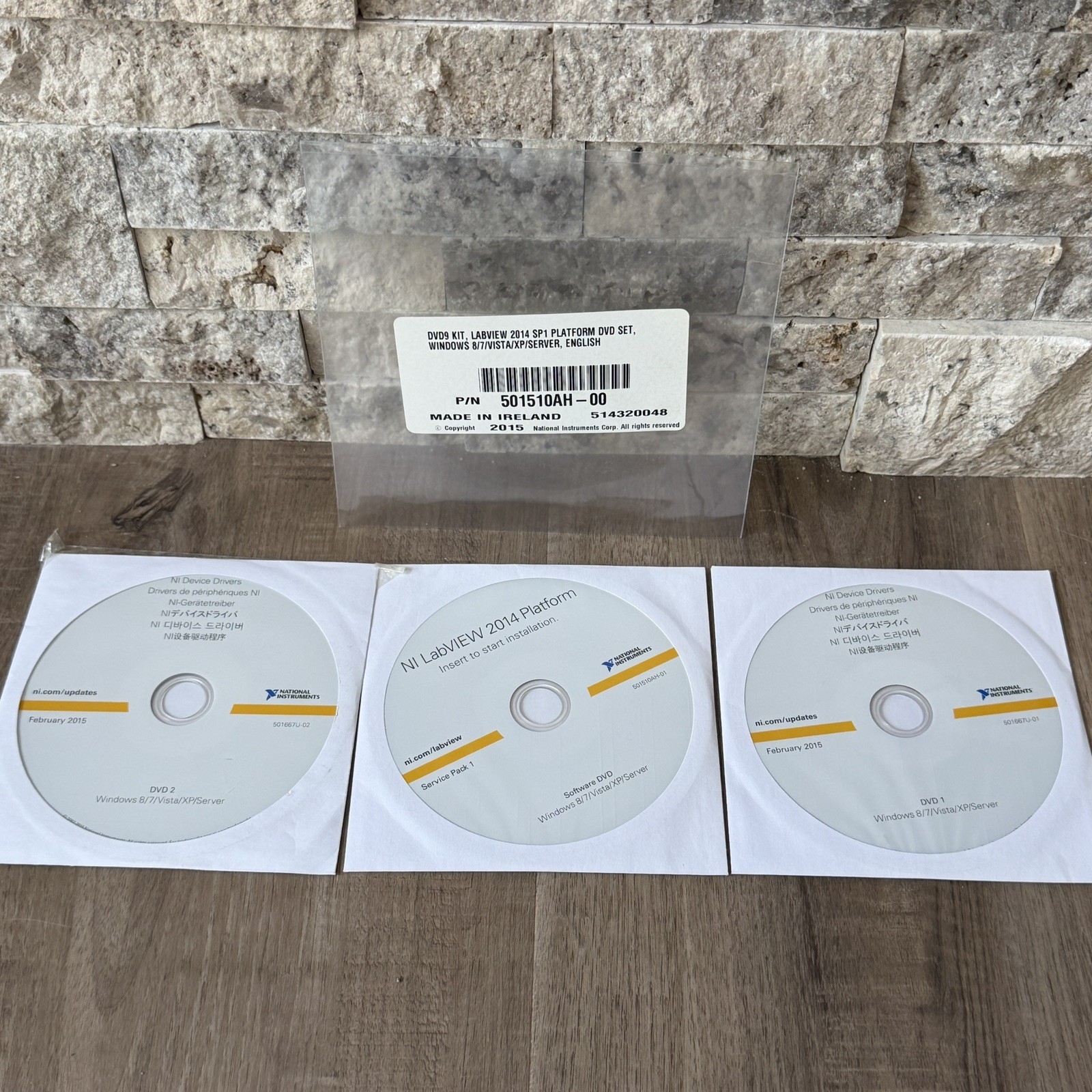 501510AH-00 Media set LabVIEW 2014 SP1 Platform DVD Set Win 10/8/7/VISTA/XP/Ser.
