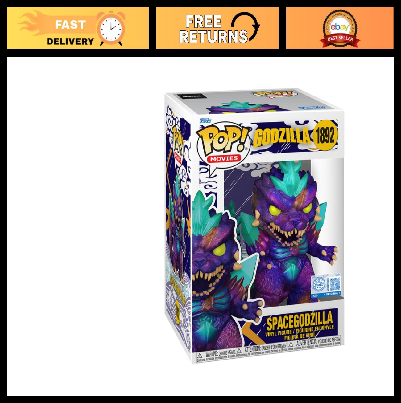 Exclusive Spacegodzilla Pop Vinyl Figure 1892 - Funko Collectible, Limited Editi Exclusive Spacegodzilla Pop Vinyl Figure 1892 - Funko Collectible, Limited Editi