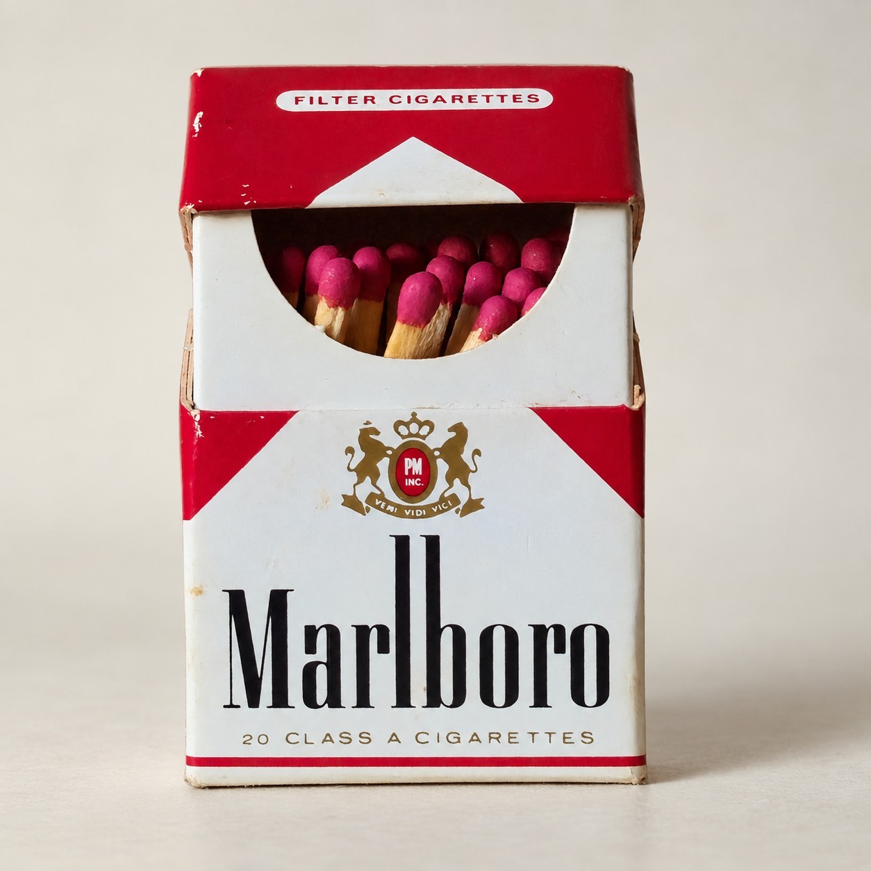 Vintage Miniature Marlboro Cigarette Pack Novelty Matchbox