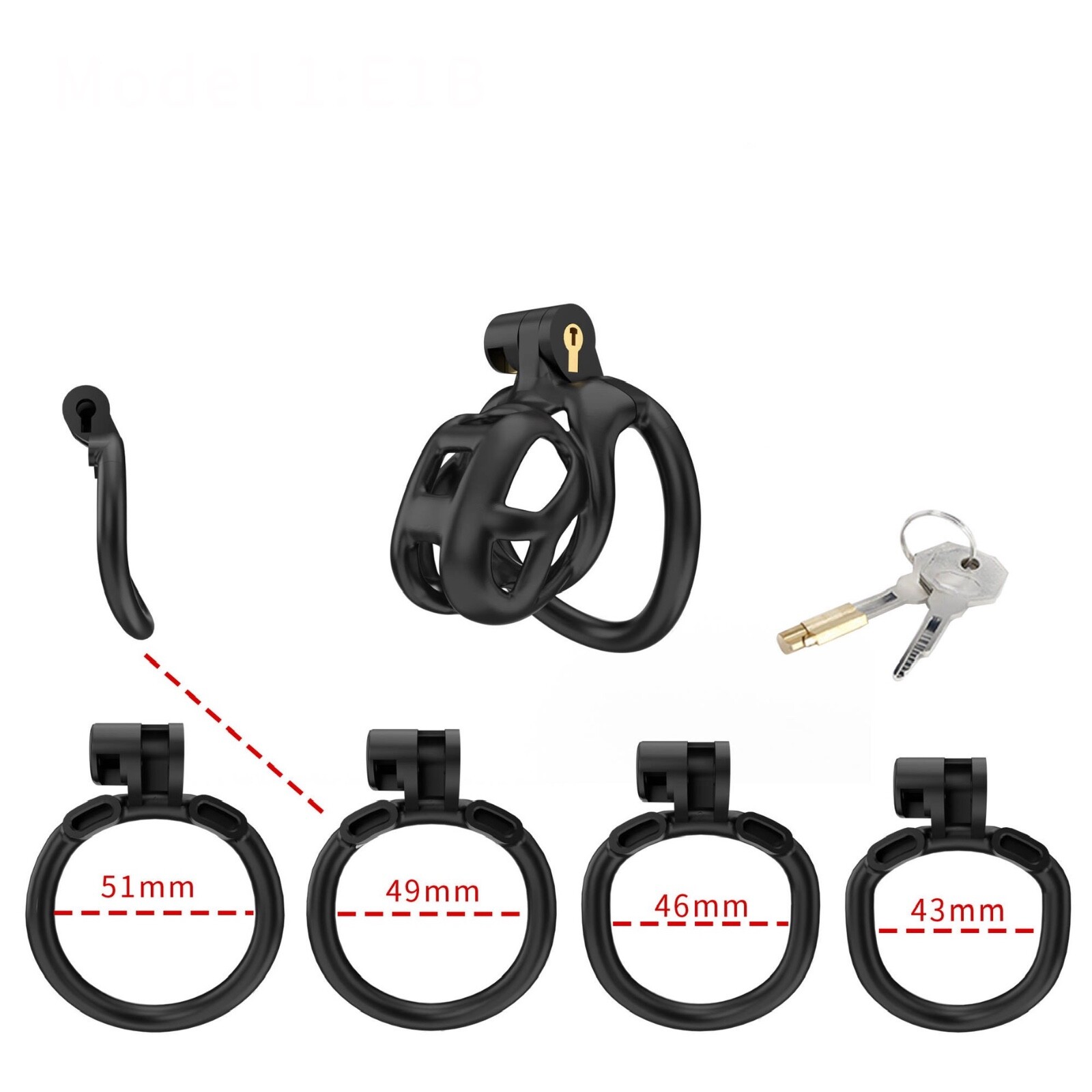 COBRA Chastity Cage Device | Premium Kit with 5 Rings & 2 keys | 5 sizes | Black COBRA Chastity Cage Device | Premium Kit with 5 Rings & 2 keys | 5 sizes | Black