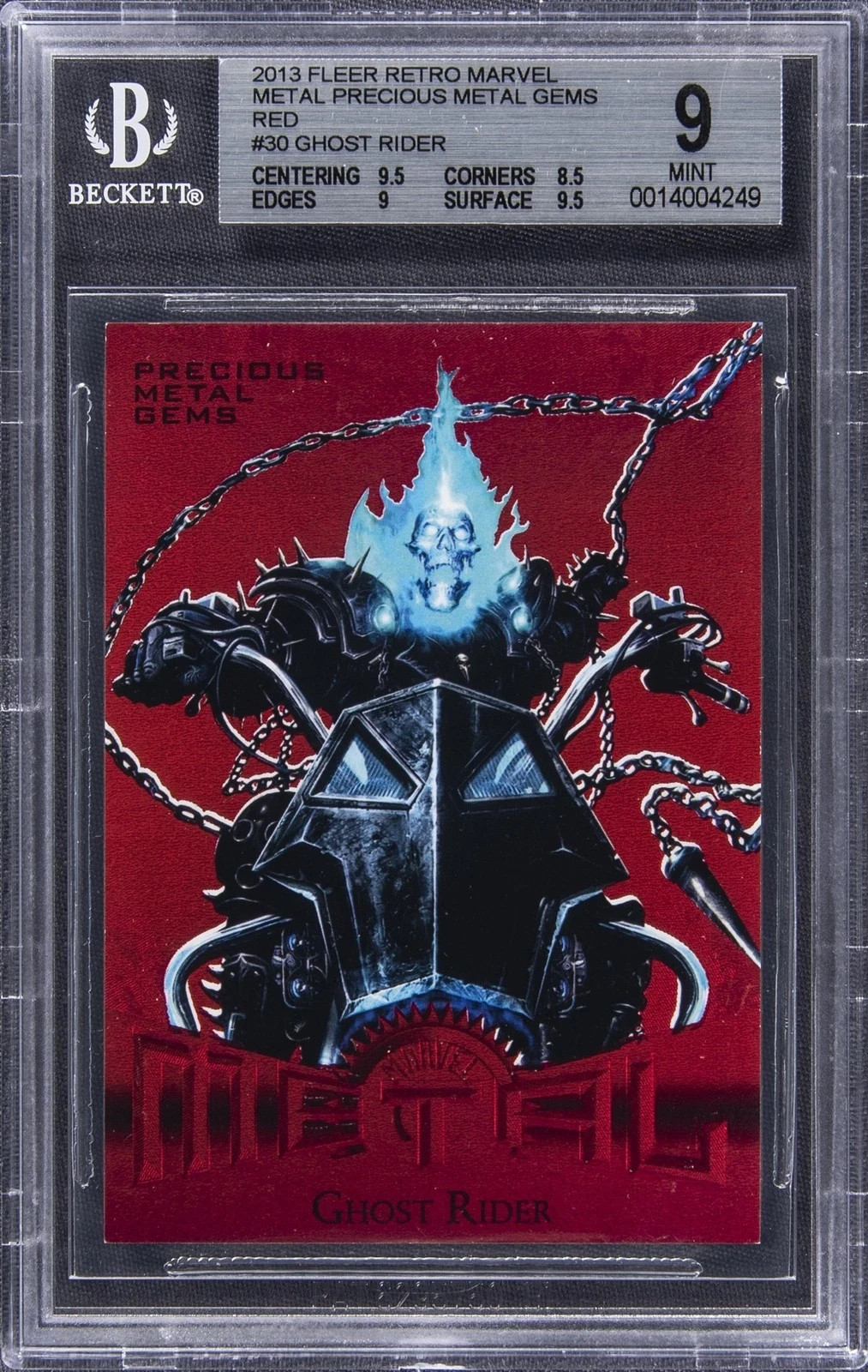 2013 Marvel Fleer Retro #30 Ghost Rider Red Precious Metal Gems BGS 9 PMG /100 2013 Marvel Fleer Retro #30 Ghost Rider Red Precious Metal Gems BGS 9 PMG /100
