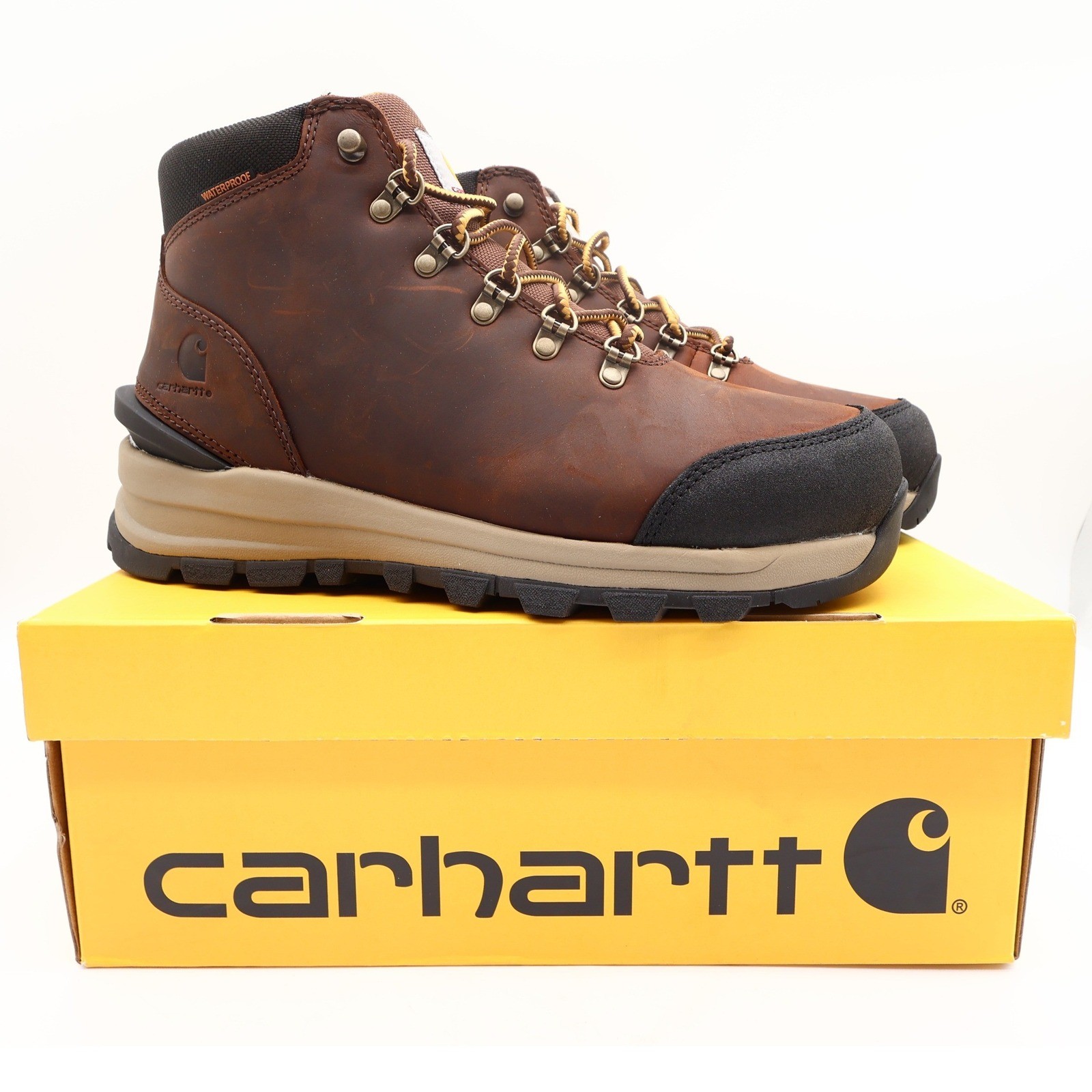 Carhartt Gilmore Work Boots Mens 10 M Brown Leather Alloy Toe Waterproof NWT