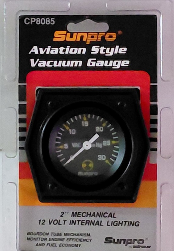 Sunpro 2 nch Aviation Vacuum Gauge Black Mechanical Sunpro 2 nch Aviation Vacuum Gauge Black Mechanical
