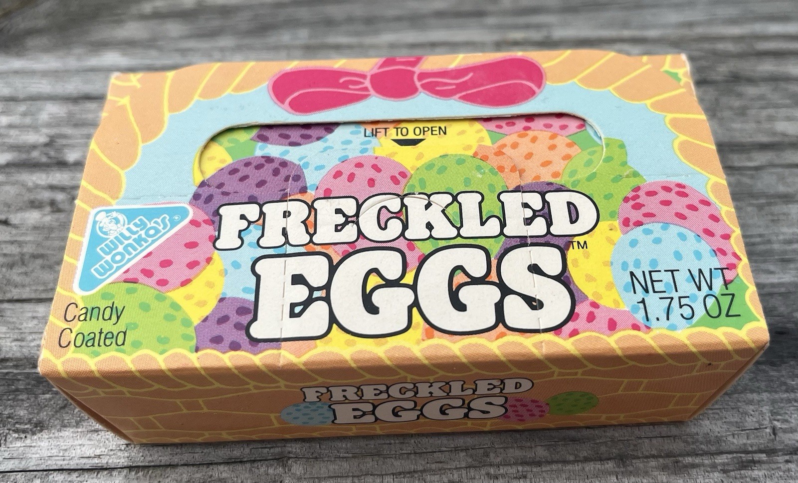 1991 FRECKLED EGGS Original Candy Box Vintage 90\'s Willy Wonka Easter Holiday 1991 FRECKLED EGGS Original Candy Box Vintage 90\'s Willy Wonka Easter Holiday