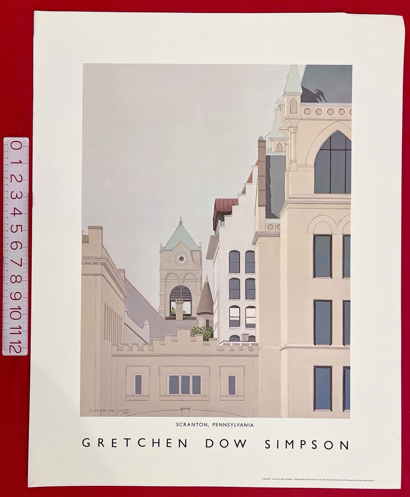 1984 GRETCHEN DOW SIMPSON Art POSTER Print Architecture SCRANTON PENNSYLVANIA