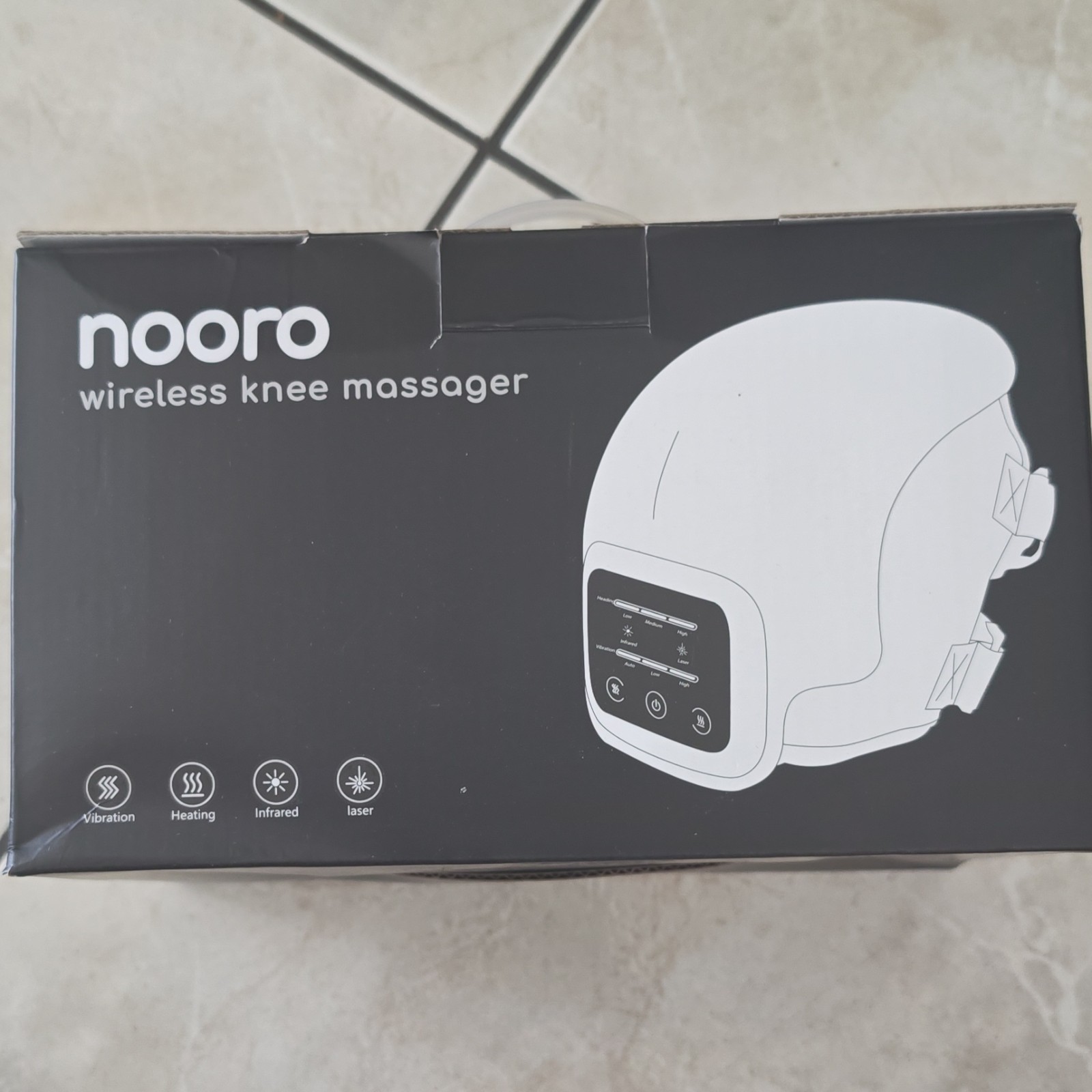 Nooro Wireless Knee Massager Cordless Heated Infrared Vibration White/Black Nooro Wireless Knee Massager Cordless Heated Infrared Vibration White/Black
