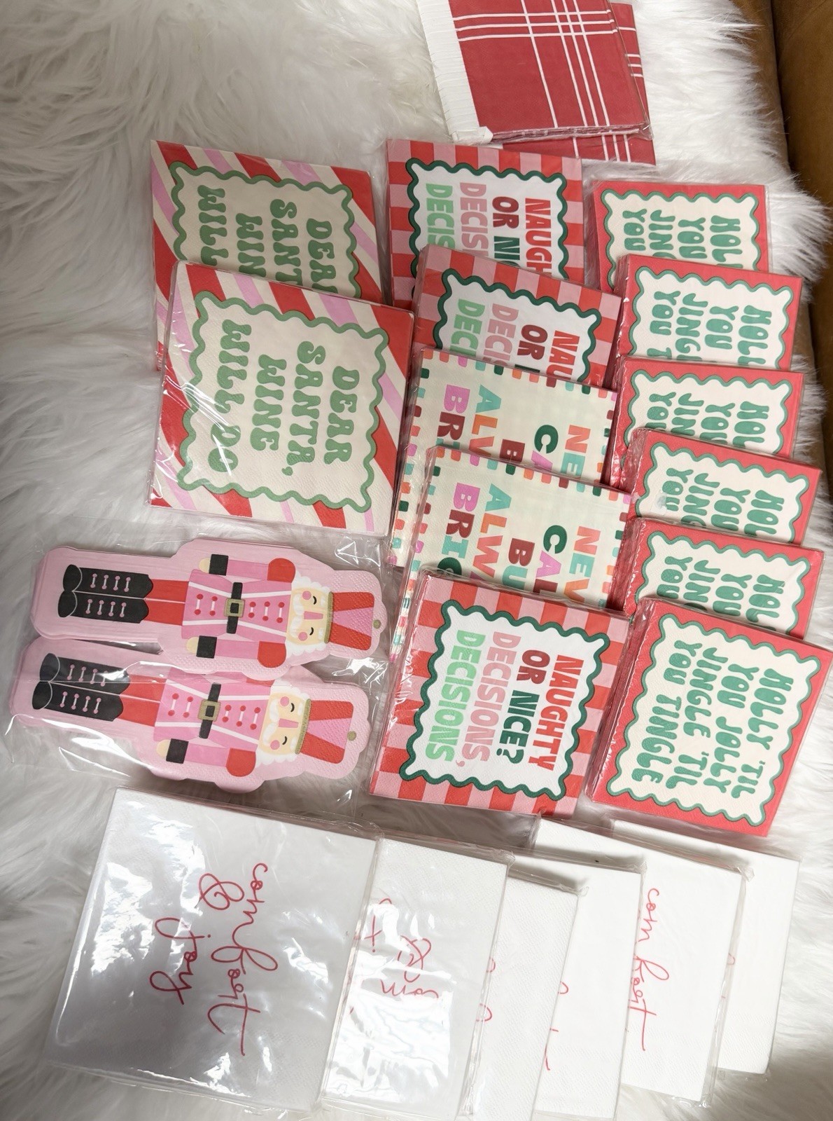 Christmas party napkin and holiday paper-goods lot Christmas party napkin and holiday paper-goods lot