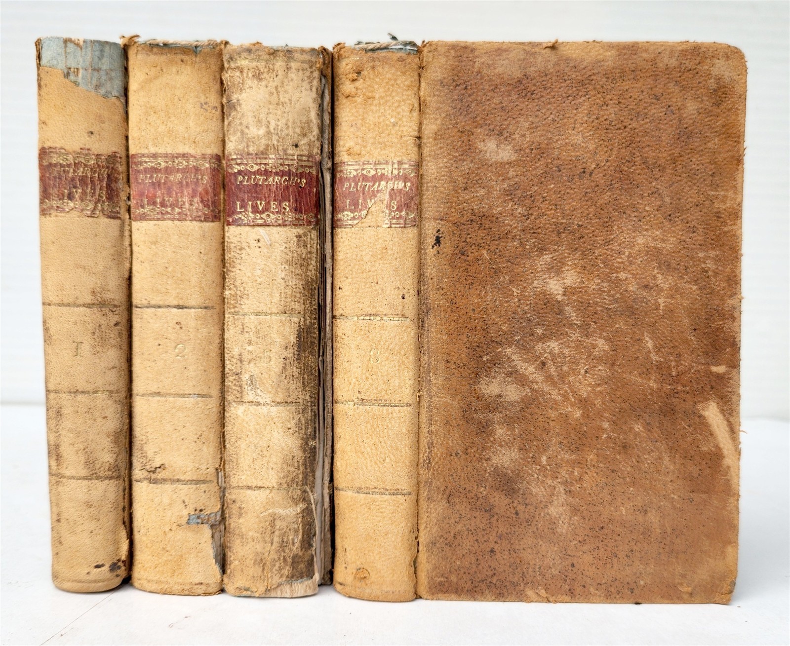 1804 PLUTARCH\'S LIVES translated from original Greek 4 VOLUMES antique AMERICANA
