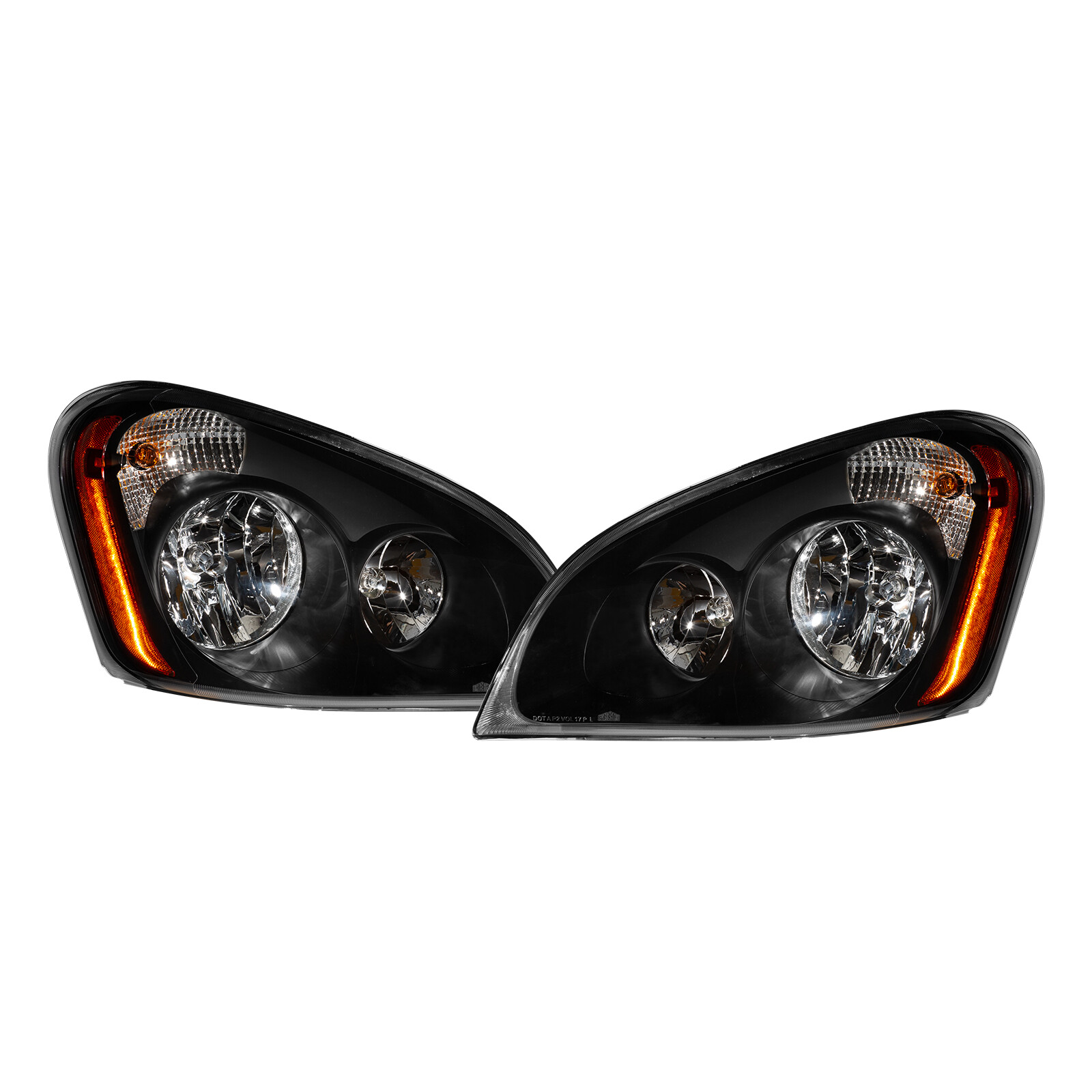 Pair Fit For Freightliner Cascadia 2008-2017 Headlamp Assembly Black w/ Bulb Pair Fit For Freightliner Cascadia 2008-2017 Headlamp Assembly Black w/ Bulb