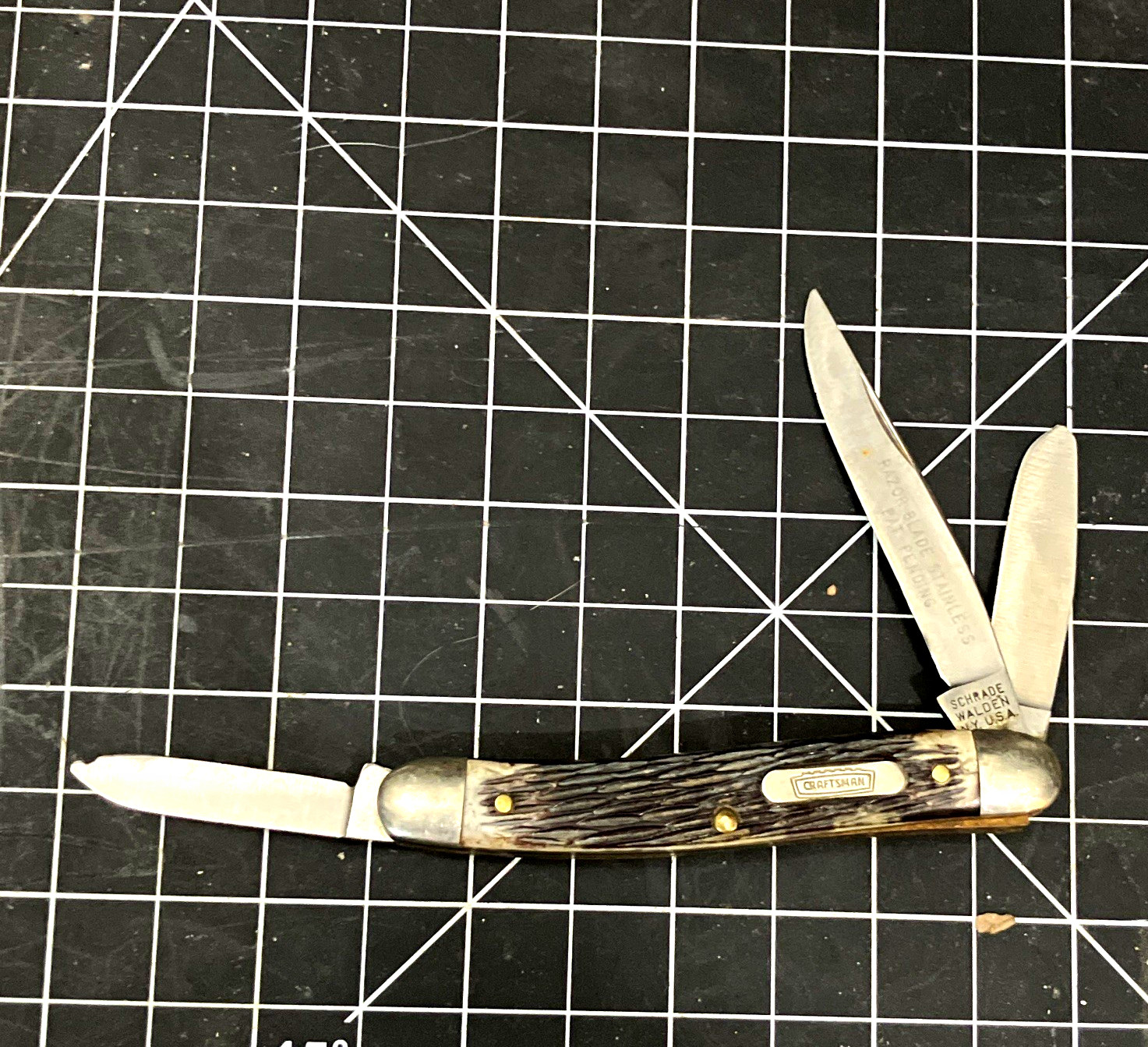 Vintage Sears craftsman Schrade Walden USA 3 blade stockman #9552 1966-73 Vintage Sears craftsman Schrade Walden USA 3 blade stockman #9552 1966-73