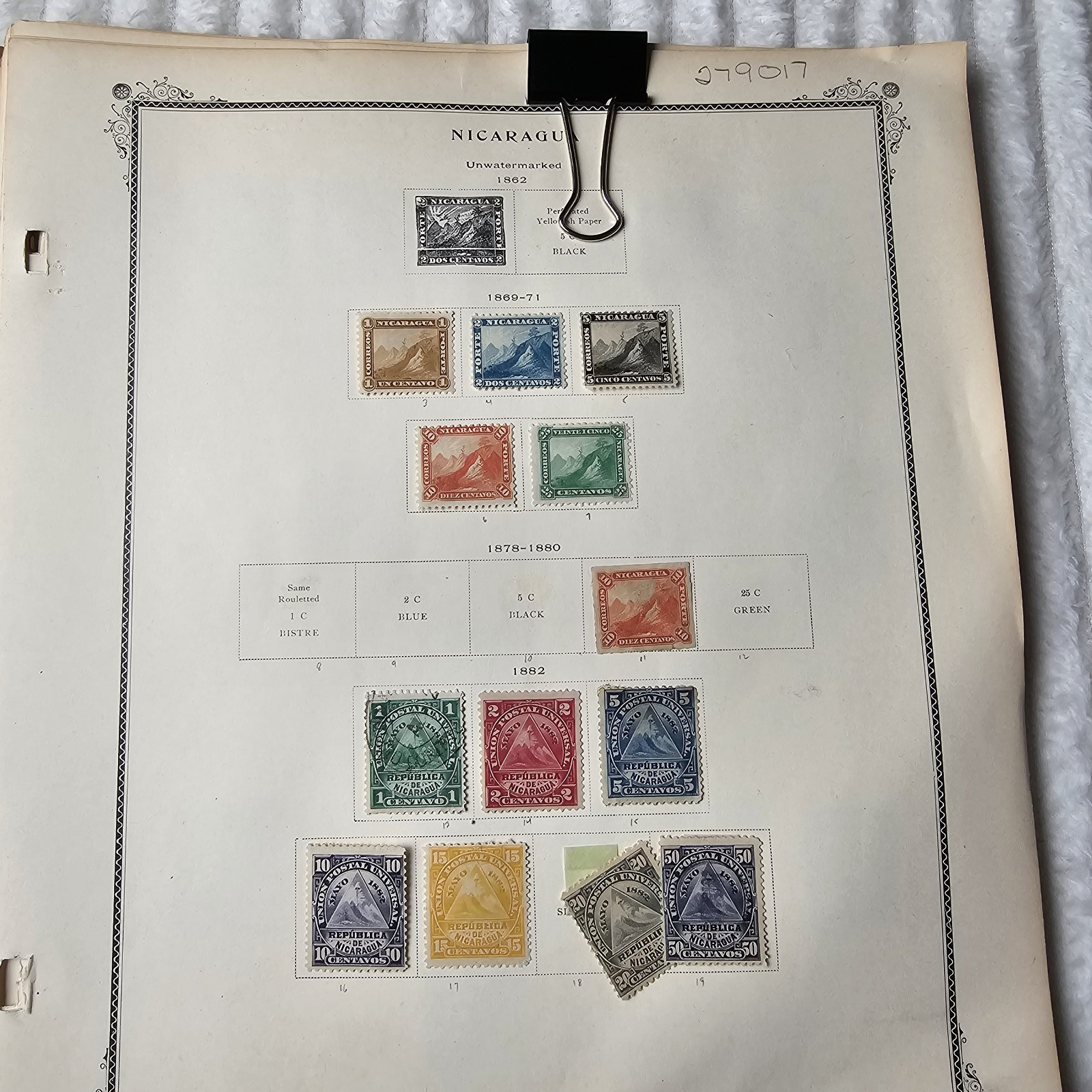 Vintage Nicaragua Stamp Collection 19th Century Album Pages Philately Lot Vintage Nicaragua Stamp Collection 19th Century Album Pages Philately Lot